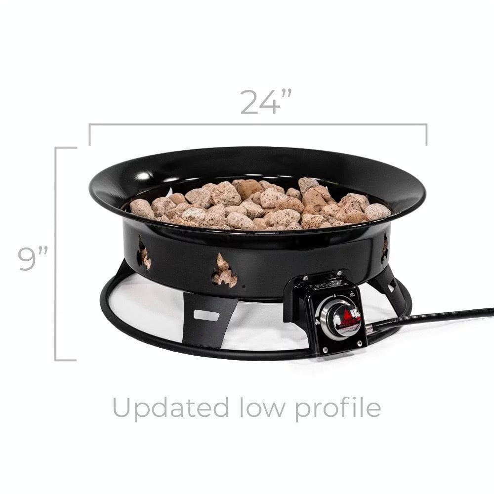 Outland Living Firebowl 875 Okanagan Outdoor Propane Gas Fire Pit with UV and Weather Resistant Durable Cover, 24-Inch Diameter 58,000 BTU - Womvr