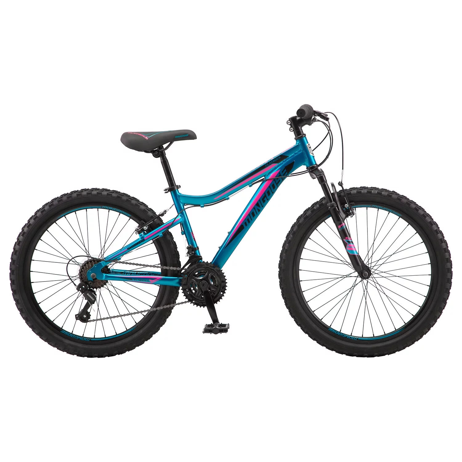 Mongoose 24 in. Mountain Bicycle, 21 Speed, Teal-Gender:Women - Womvr