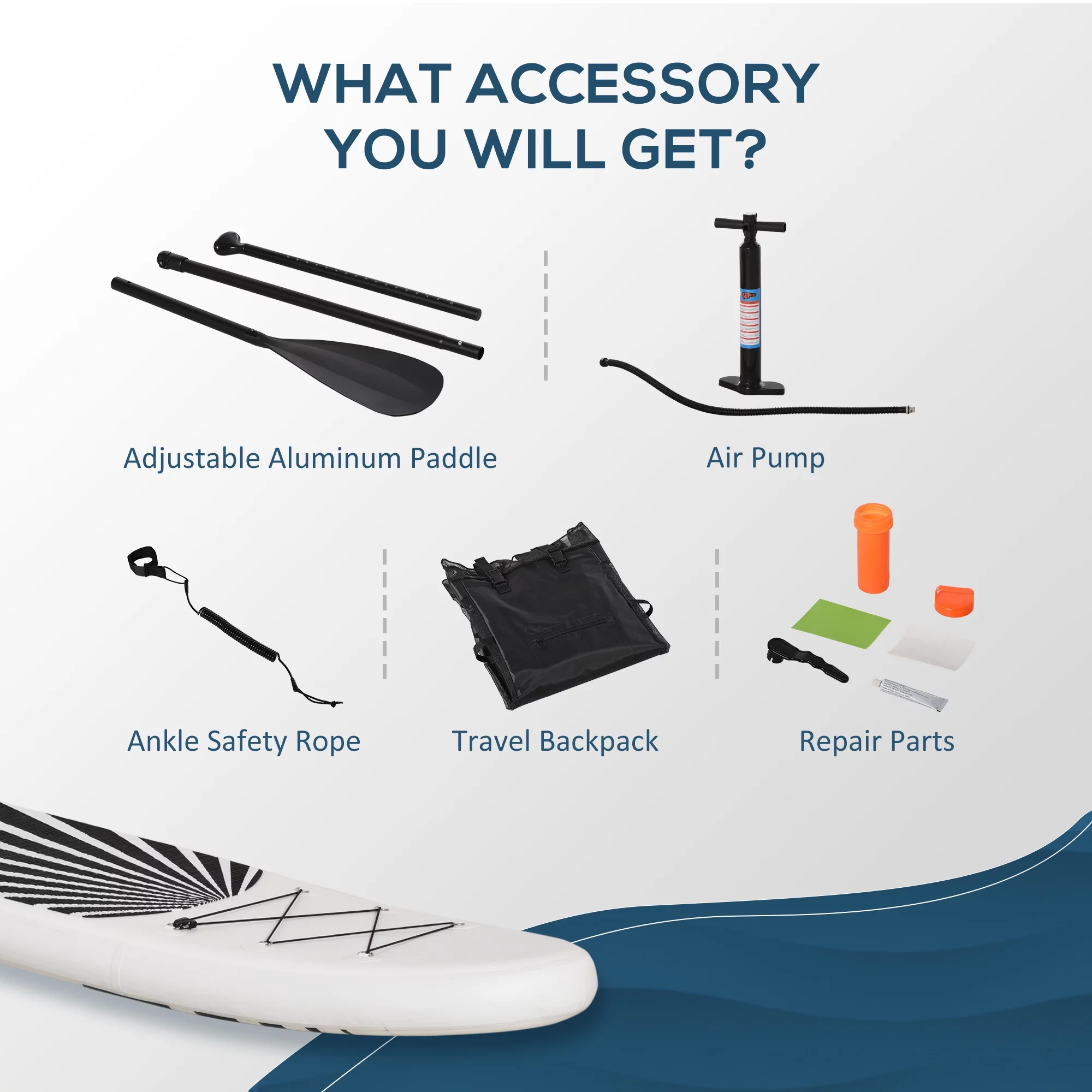 Soozier Inflatable Stand Up Paddle Board Ultra-Light Yoga SUP with Non-Slip Deck Pad, Premium Accessories, Waterproof Bag, Safety Leash and Hand Pump for Surfing, Touring and Fishing, Blue - Womvr