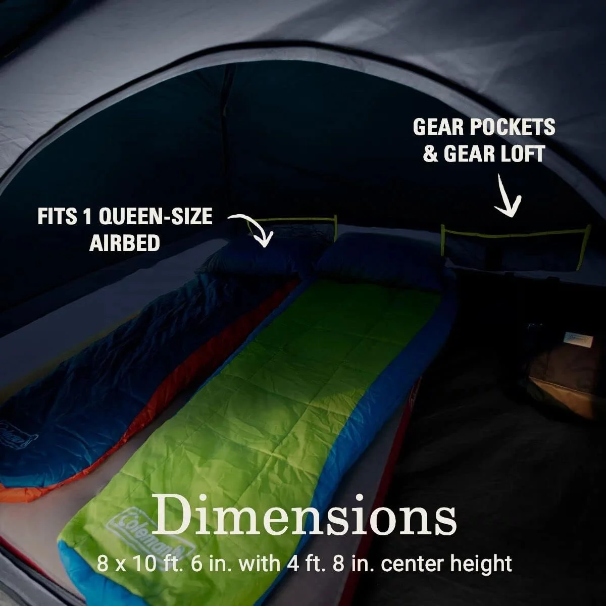Coleman Skydome 4P Tent Screen Room Dark Room - Womvr