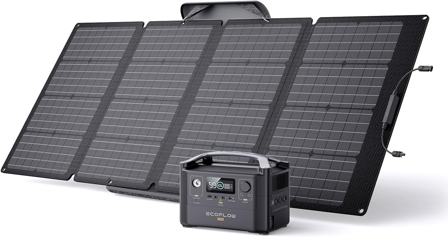 EcoFlow RIVER Pro Portable Power Station 720Wh Capacity,Solar Generator,600W AC Output for Outdoor Camping,Home Backup,Emergency,RV,off-Grid - Womvr