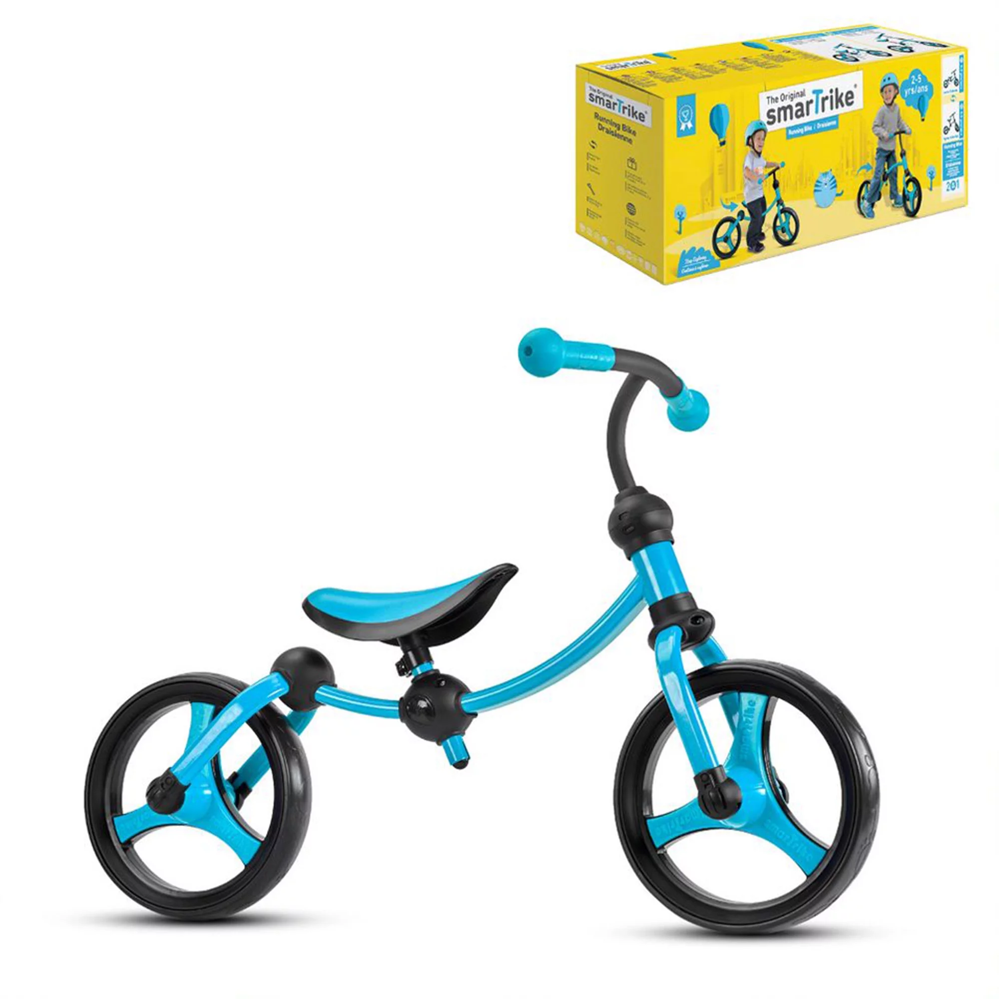 smarTrike Lightweight Adjustable Kids Running Bike 2 in 1 Balance Bike, Blue - Womvr