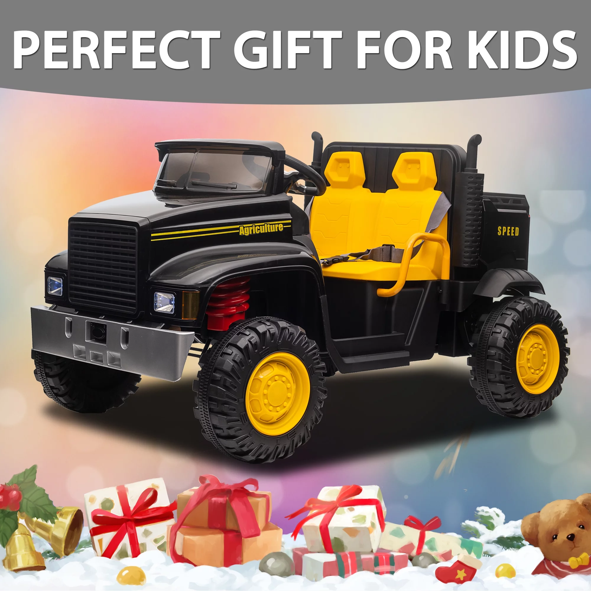 Hikiddo JC222 24V Ride on Toy, Kids Ride On Dump Truck 2 Seater with Remote - Womvr