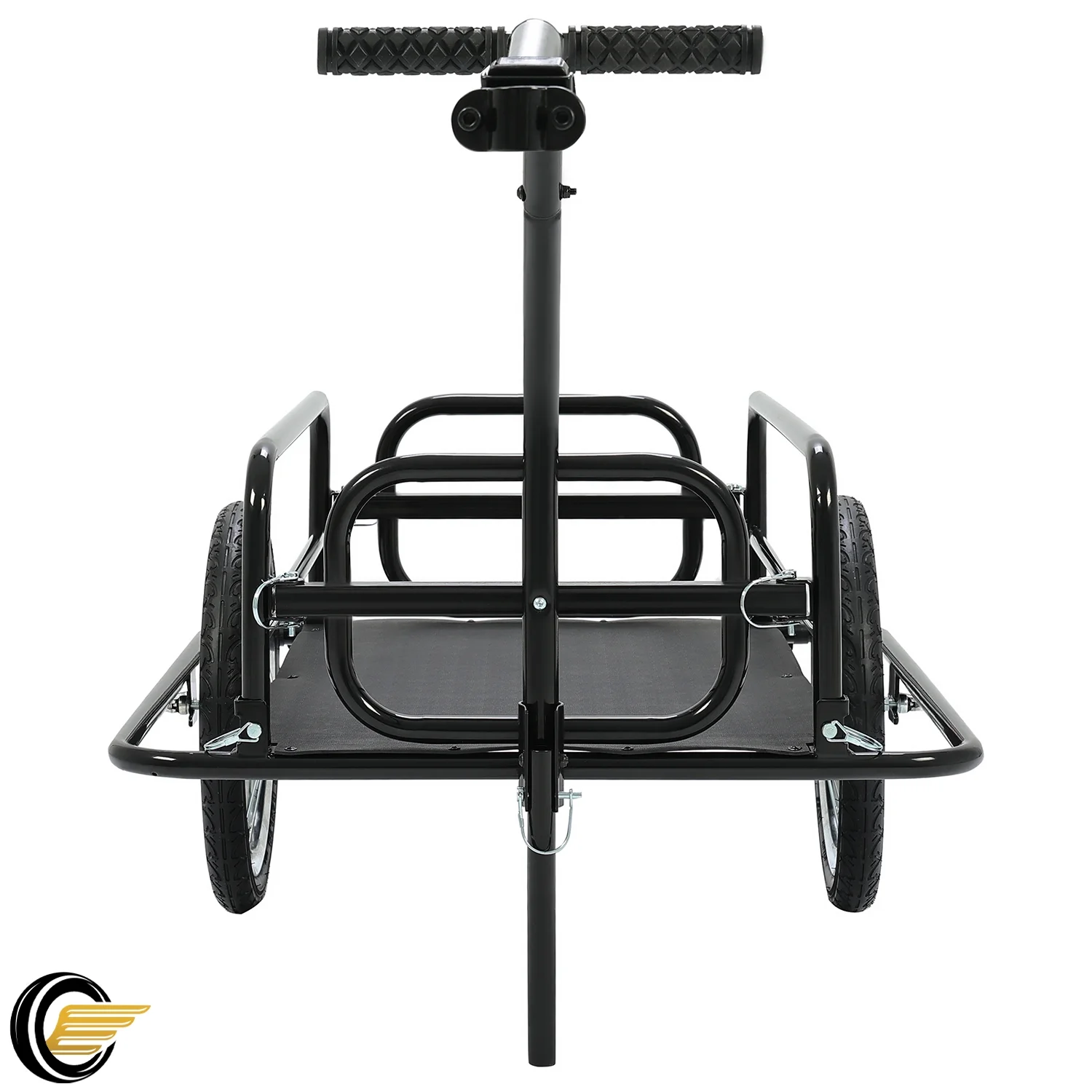 KOJEM Foldable Bike Cargo Trailer Bicycle Cargo Storage Cart 16'' Wheels Luggage Trailer with Hitch Bike Cart - Womvr