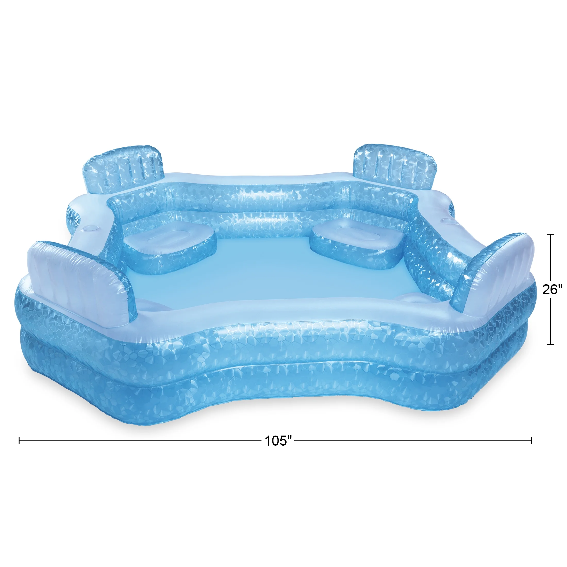 Funsicle Heavenly Blue Great Escape Inflatable Famiy Swimming Pool, Age 6 & up - Womvr