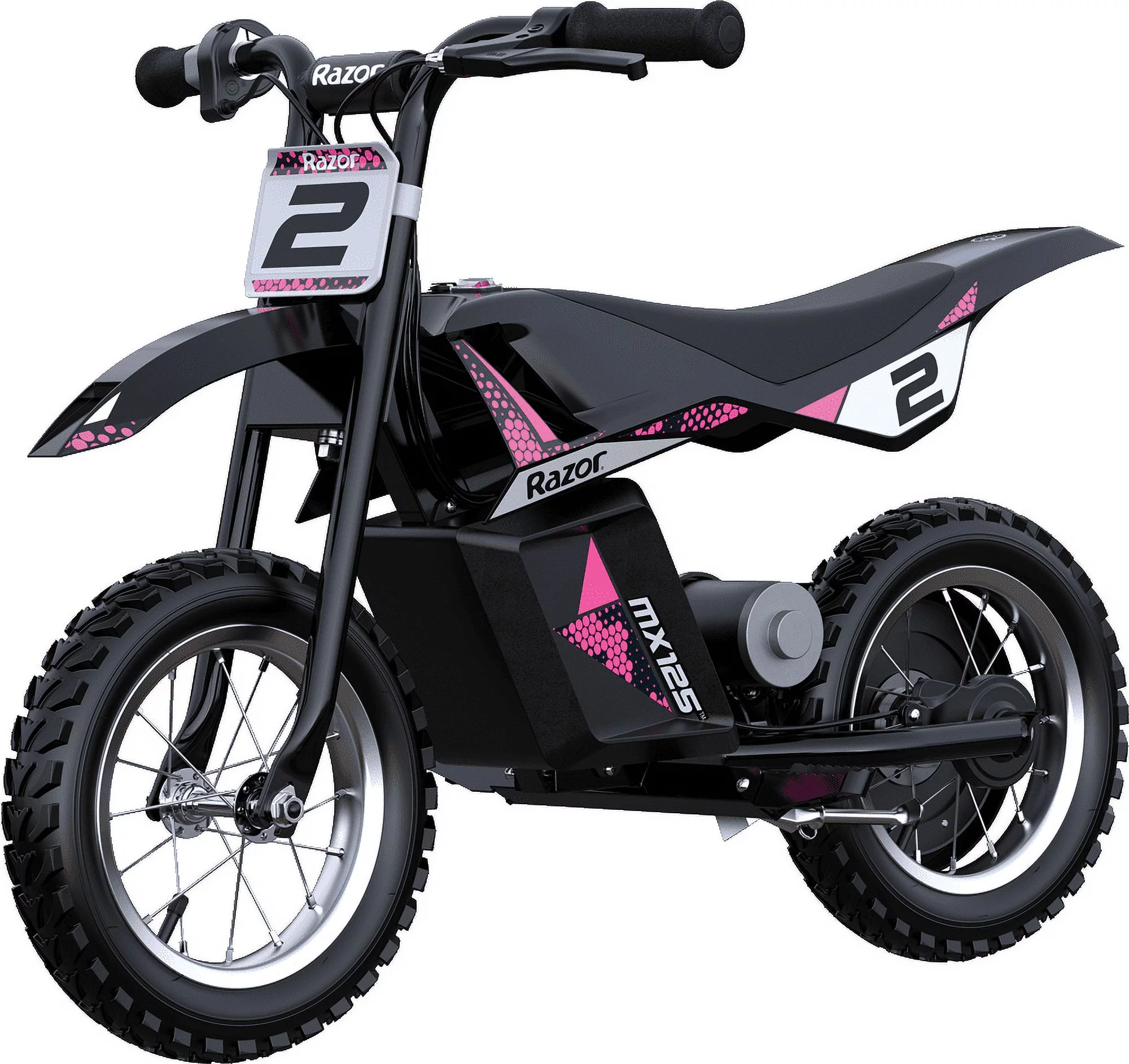 Razor Miniature Dirt Rocket MX125 Electric-Powered Dirt Bike - Black with Decal Included, Recommended For Kids 7+ Between 40 and 80 lbs - Womvr