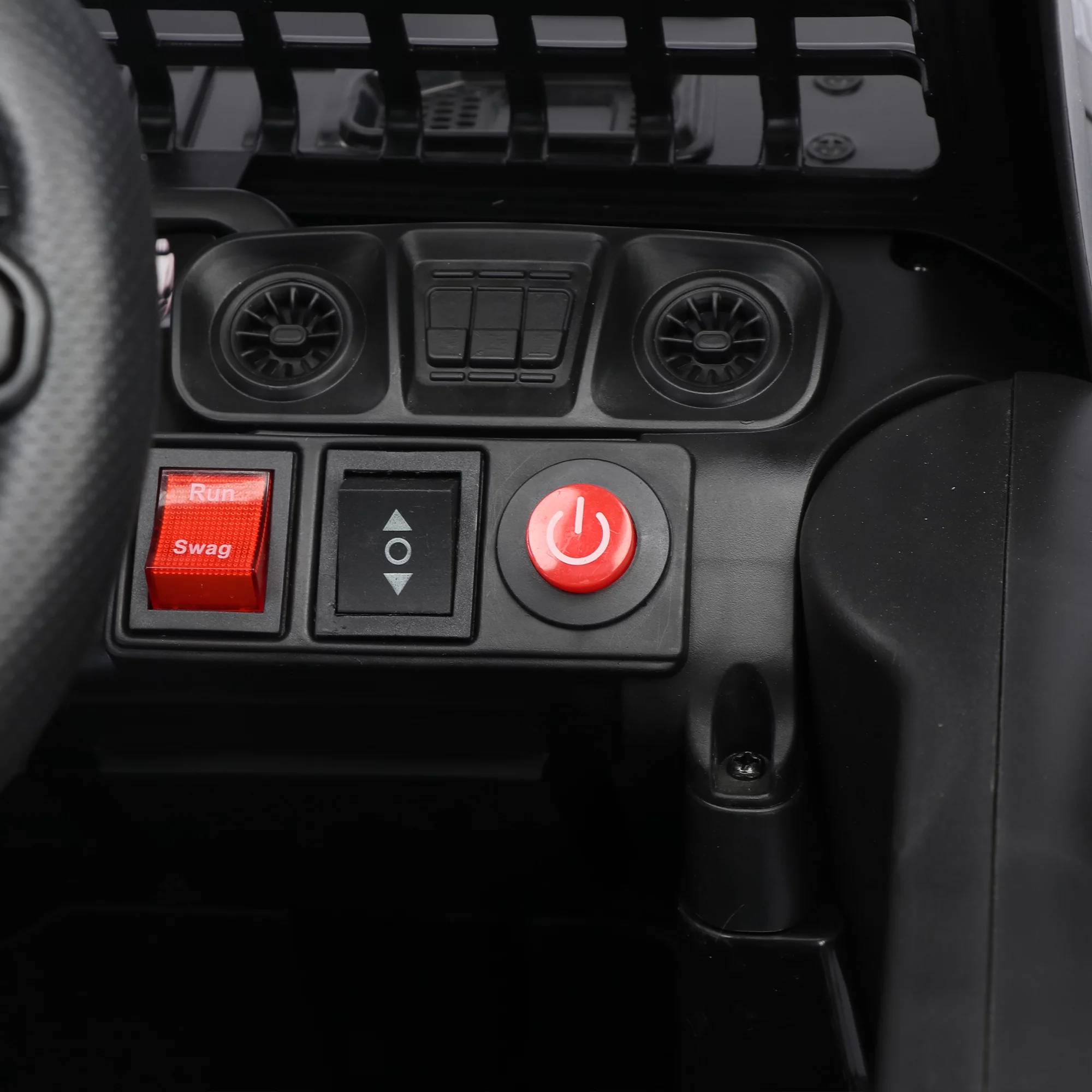 Kids Ride on Truck with Parents Remote Control, 12V 7A Battery Powered Electric Car Vehicle Toy with 3 Speed, USB, MP3, Bluetooth, LED Light, Safety Belt, Electric Car for Kids (Black) - Womvr