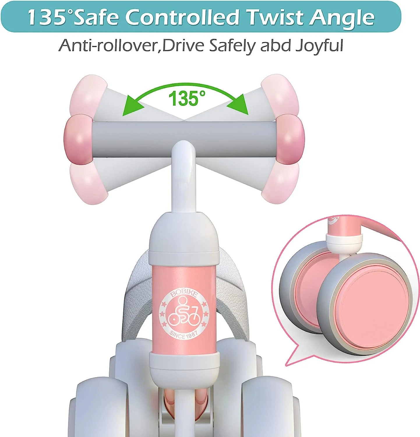 Bobike Baby Balance Bike Toys for 1 Year Old 10-24 Months Toddler Walker Bicycle Pink - Womvr