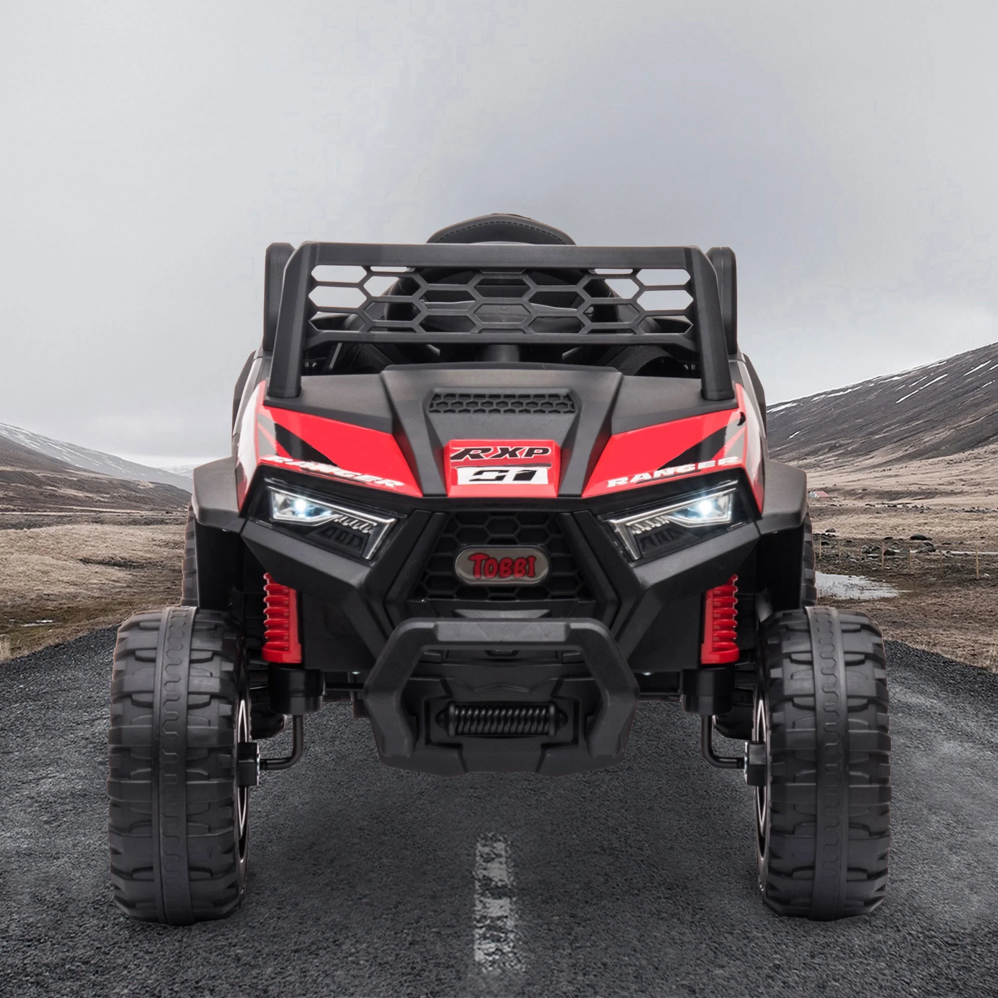 TOBBI 12V Kids Electric off-Road UTV Truck Car Battery Powered Ride on Toys for Girls with LED Headlights, Music, Horn - Womvr