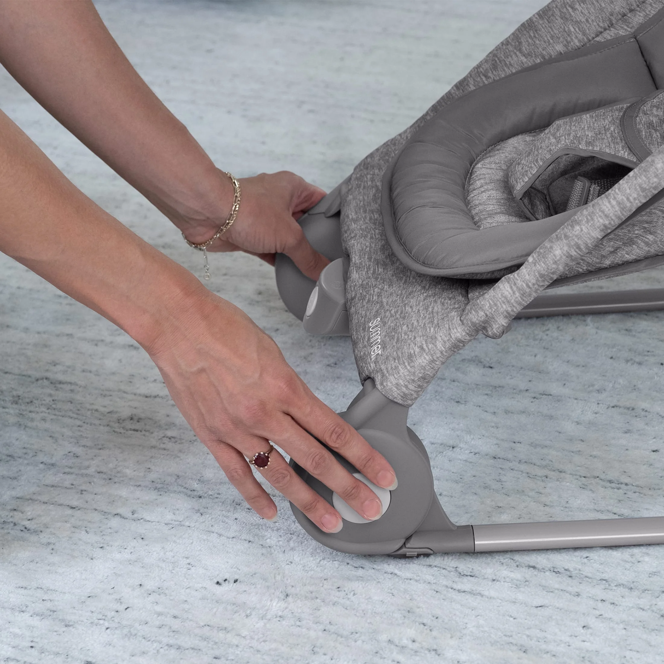 Summer by Ingenuity 2-in-1 Baby Bouncer & Rocker Duo, Light Gray Tweed - Womvr