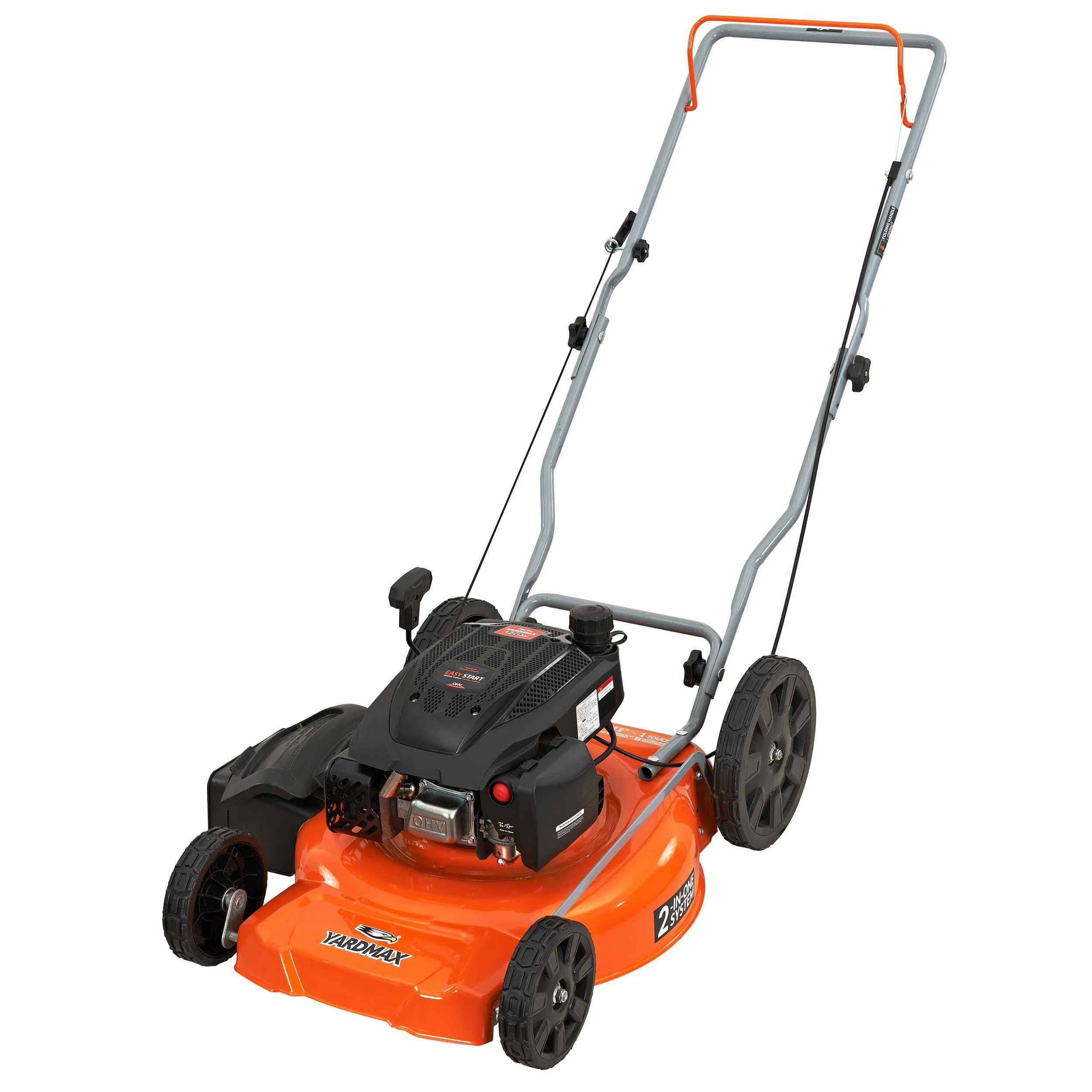 Yard Max 21 in. 170cc 2-in-1 Gas Walk Behind Push Lawn Mower with High Rear Wheels - Womvr