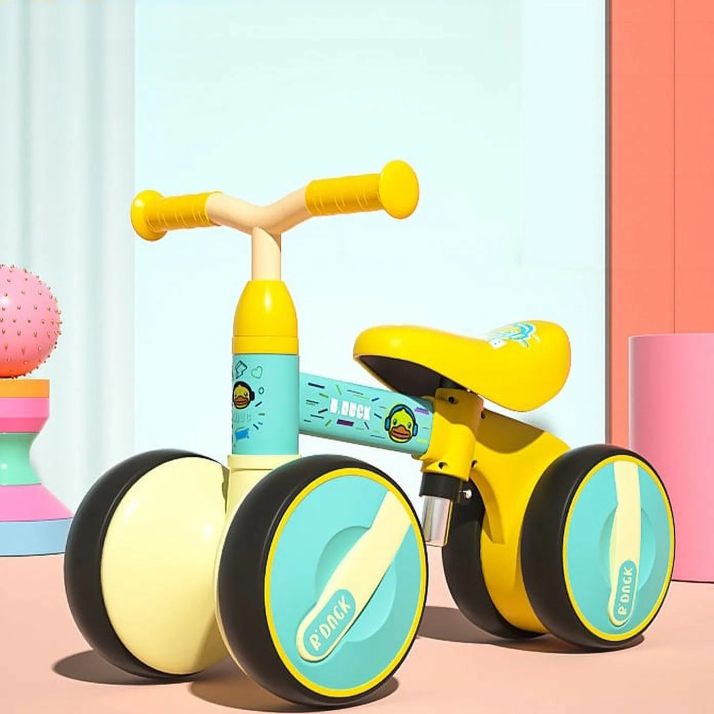 Luddy B.Duck Co-branded Edition Kids Balance Bike Toddler Riding Toys and Gifts Green - Womvr