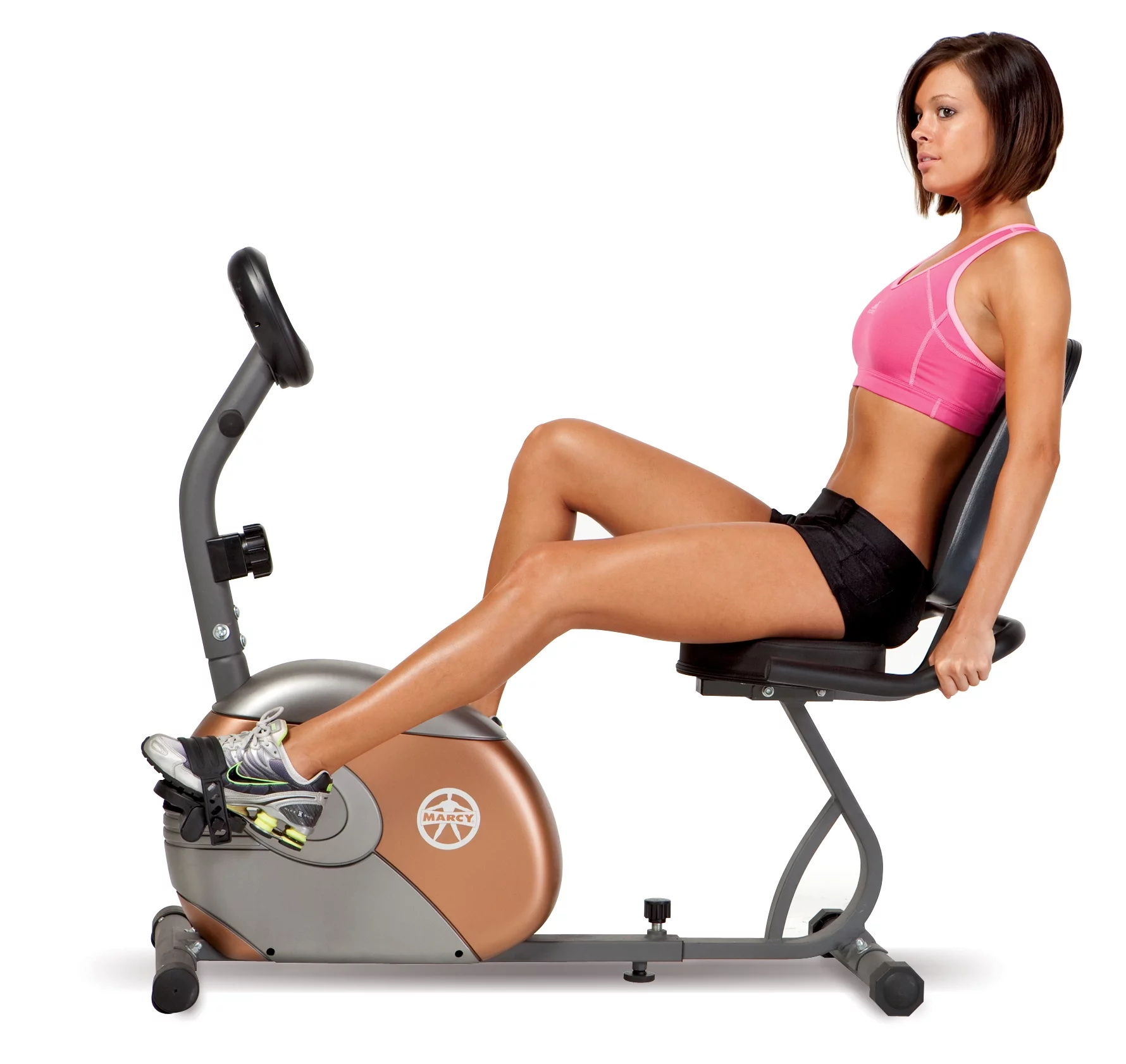 Marcy ME709 Recumbent Magnetic Exercise Bike Cycling Home Gym Equipment - Womvr