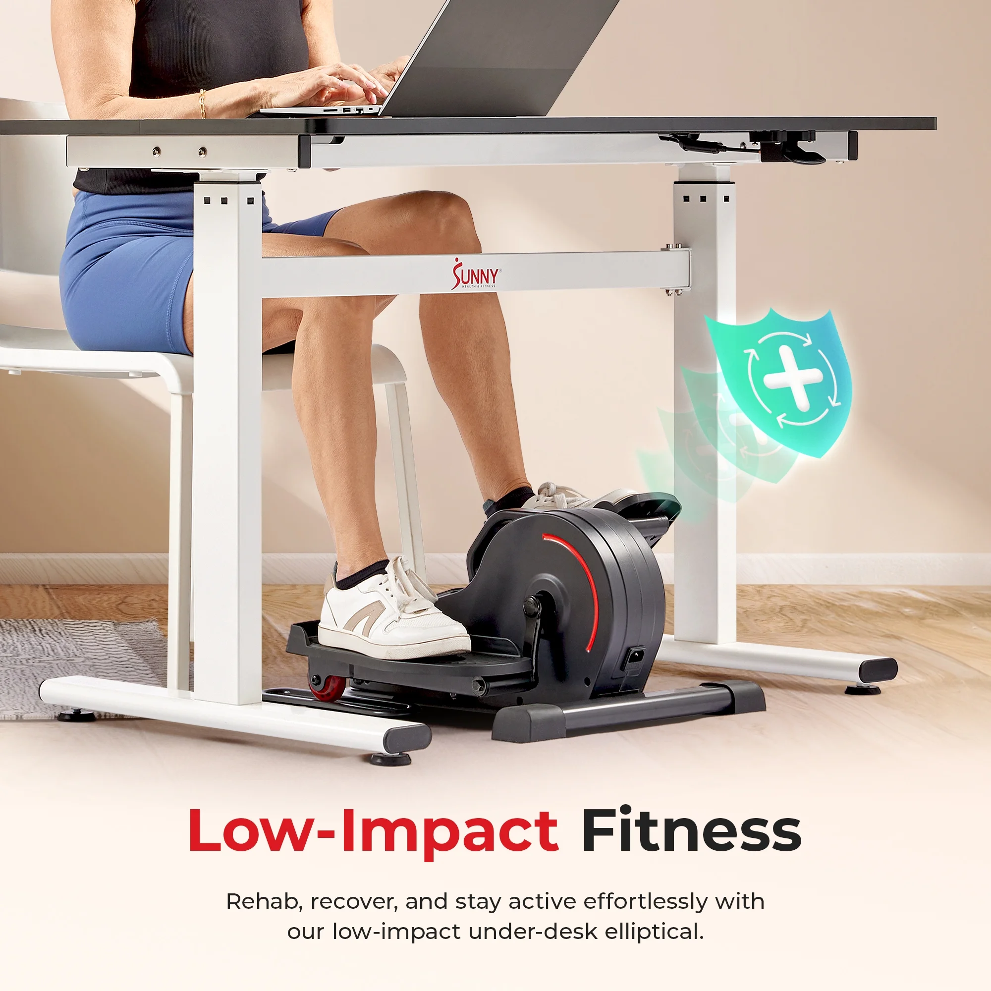 Sunny Health & Fitness Magnetic Under Desk Elliptical Peddler Exerciser - SF-E3872 - Womvr