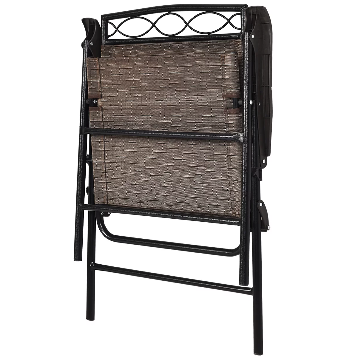 Gymax 3PCS Bistro Set Conversation Set Pub Patio Outdoor w/ Folding Chairs Table - Womvr