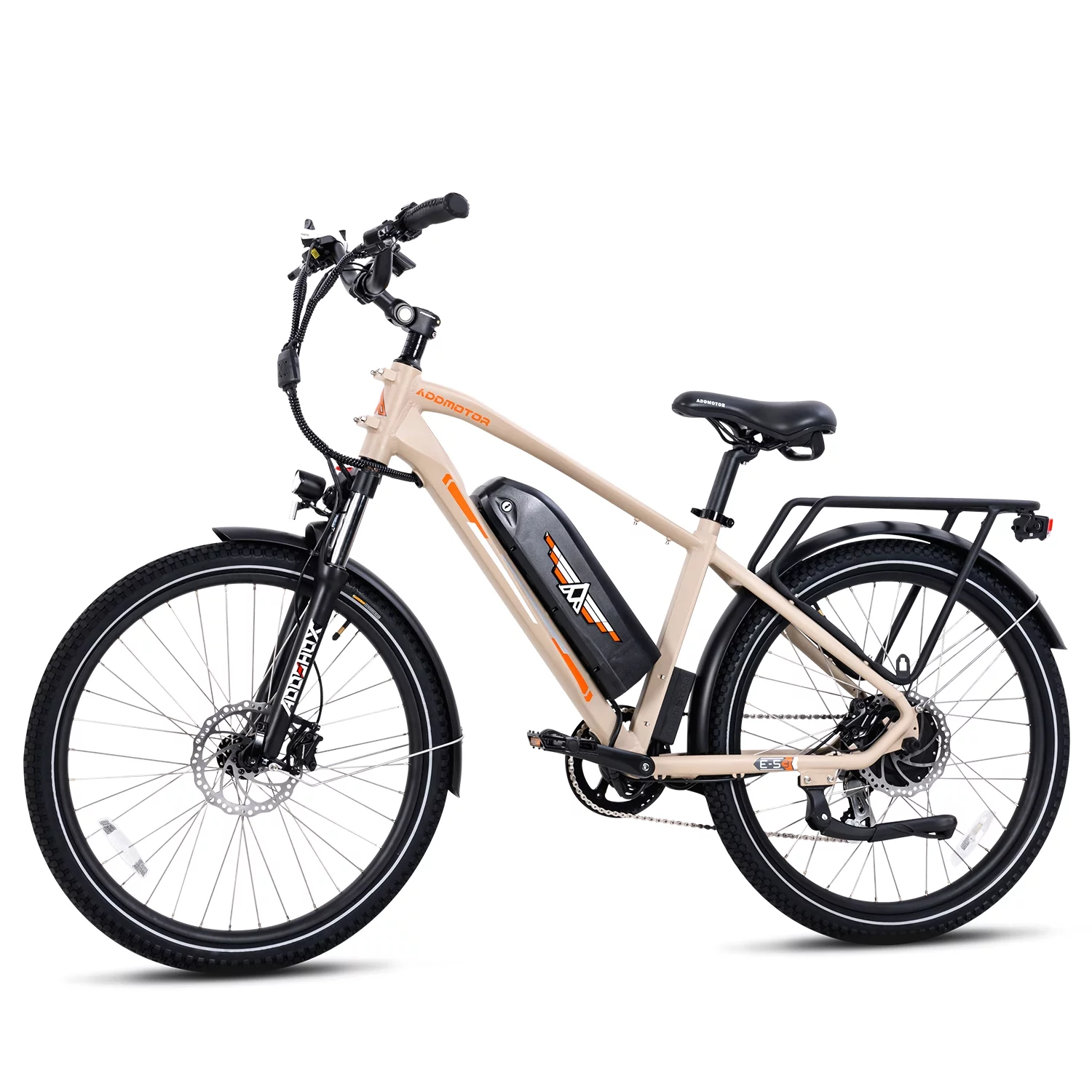 Addmotor 26 inch Electric Bicycles, 500W 48V 20AH UL Certified Battery Ebike, Commuter City Beach Electric Bike for Adults, 125Miles, E-53 White - Womvr