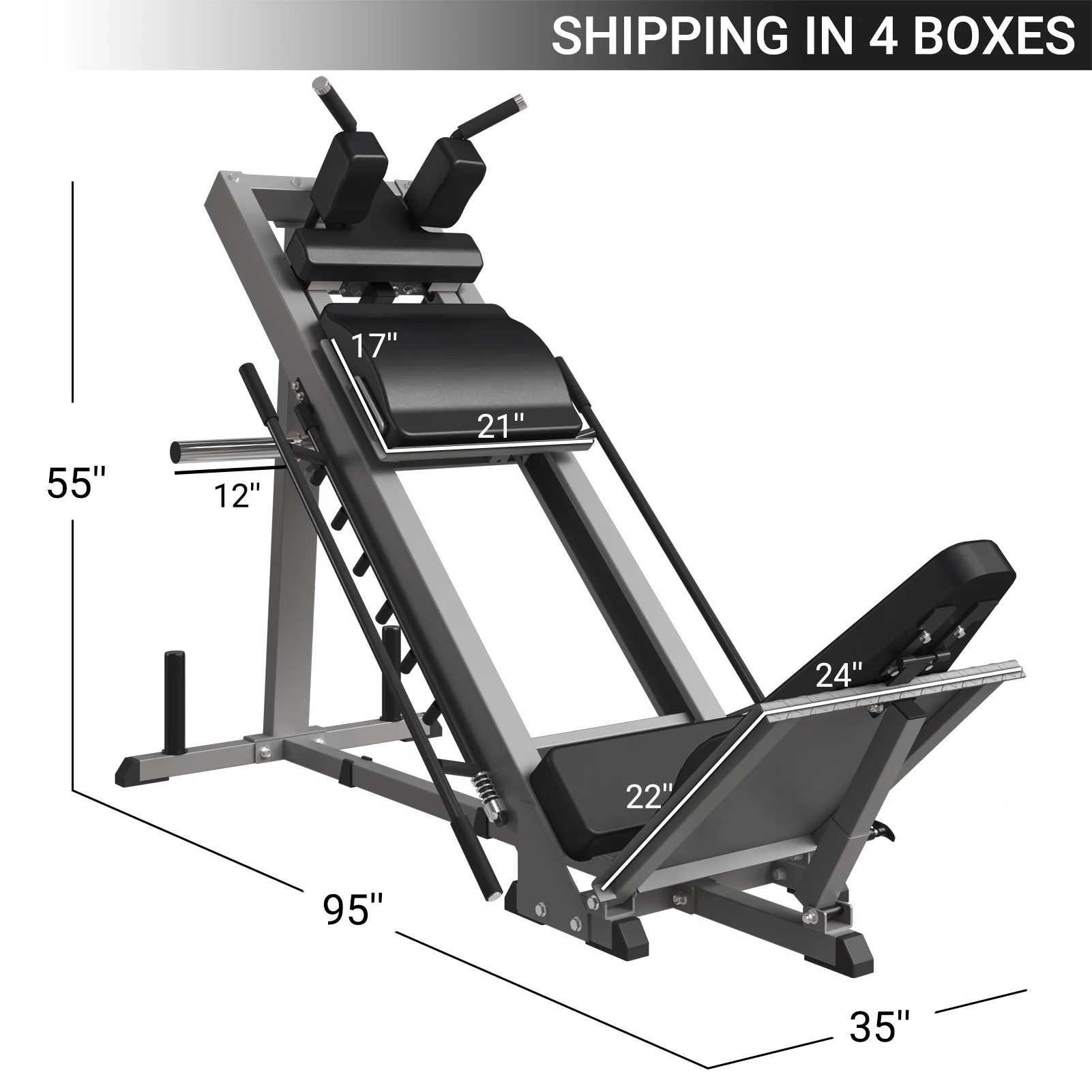 syedee Leg Press Hack Squat Machine, Leg Exercise Machine with Linear Bearing, Lower Body Special with Weight Storage for Quads, Hamstring, Glutes, Calves, Heavy Duty Home Gym Leg Day Equipment(Red) - Womvr