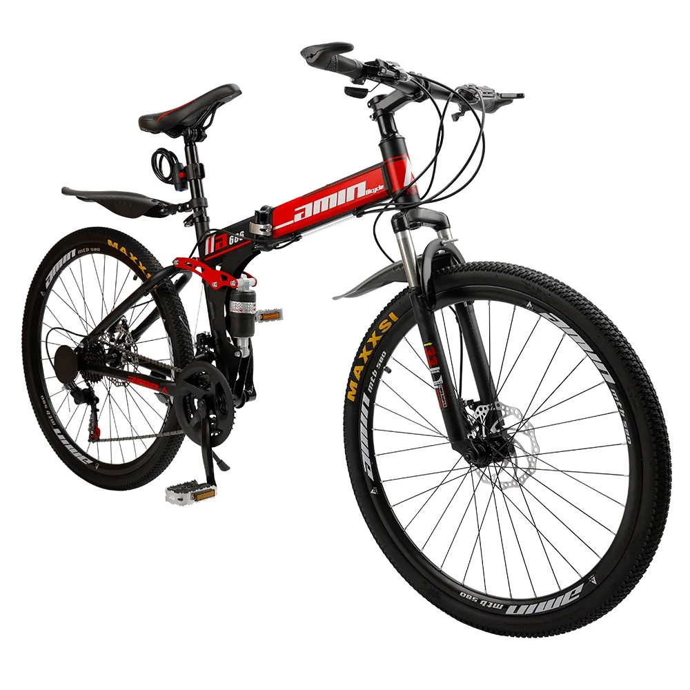 ARTUDATECH Full Suspension Mens Mountain Bike, Shimano 21 Speed, 26 Inch Wheel, Dual Disc Brake Bike for Men Womens Adult Bicycle - Womvr