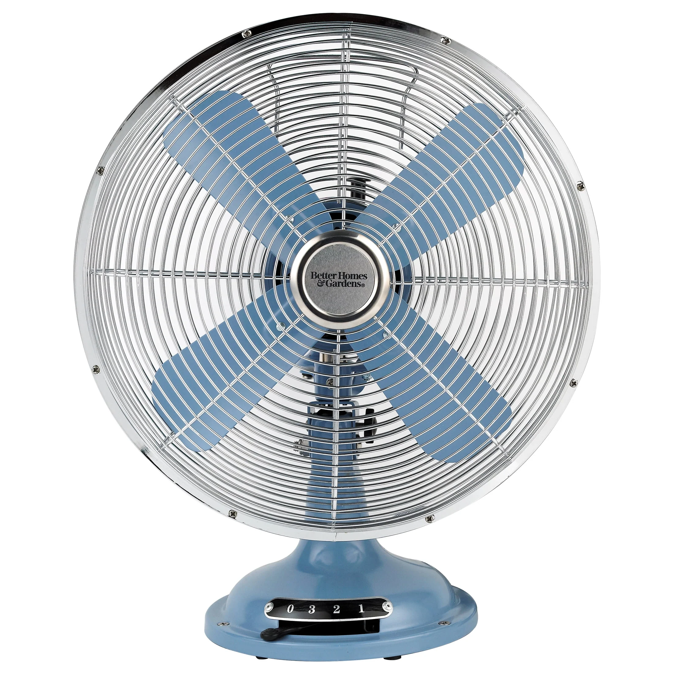 Better Homes & Gardens New 12 inch Retro 3-Speed Metal Tilted-Head Oscillation Table Fan Gold - Womvr