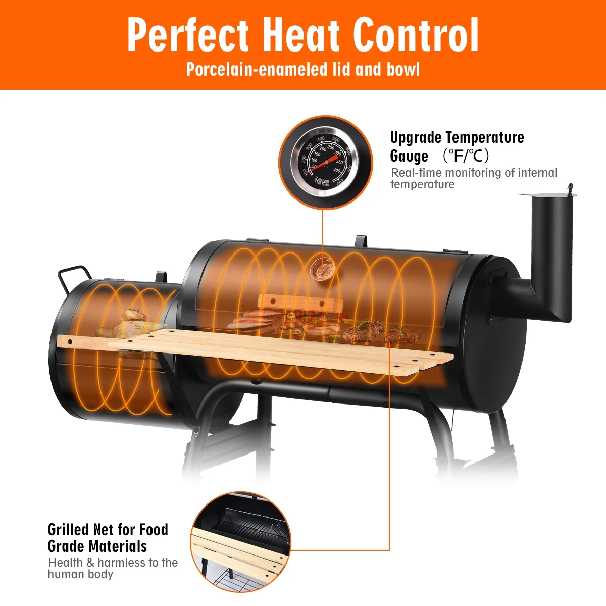 Costway Outdoor BBQ Grill Charcoal Barbecue Pit Patio Backyard Meat Cooker Smoker - Womvr