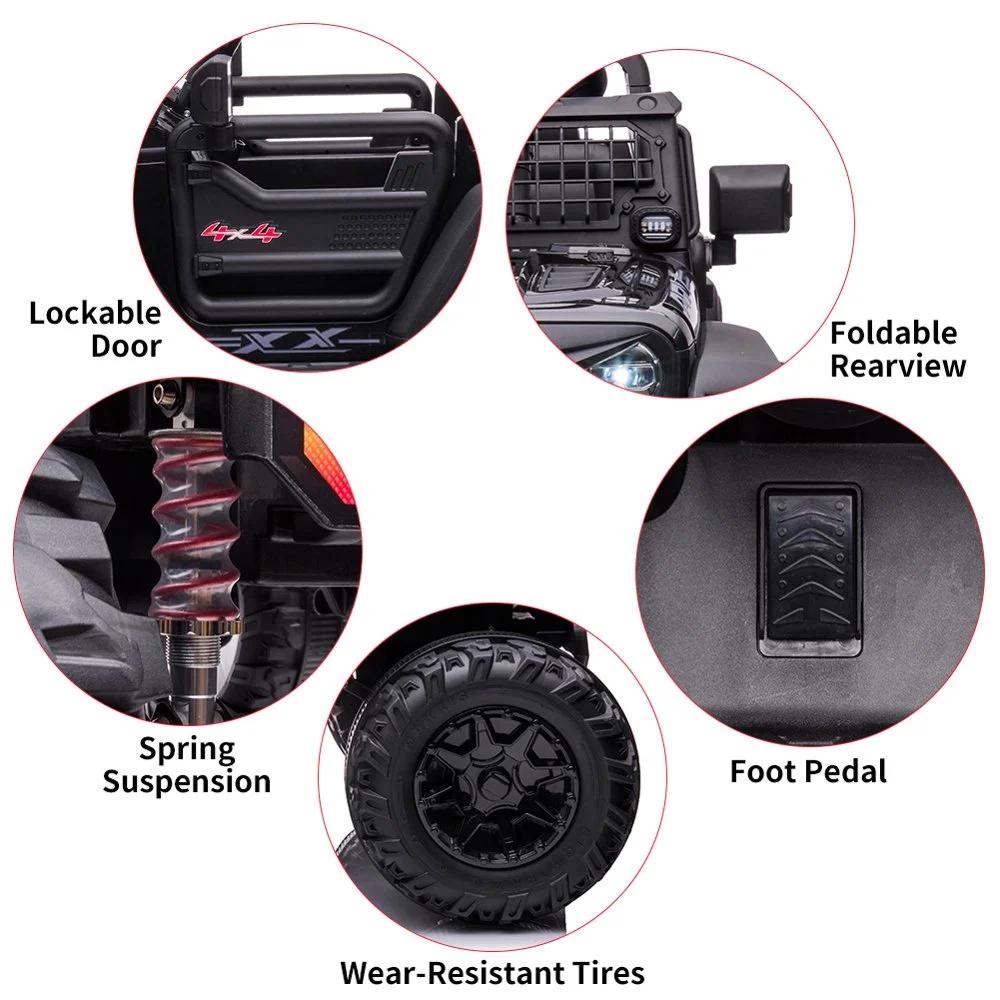 EastVita Kids 24V Ride on Car with Electric Remote Control Dual Drive Power Ride on Toys 2 Seats SUV Truck Wheels Vehicle - Womvr