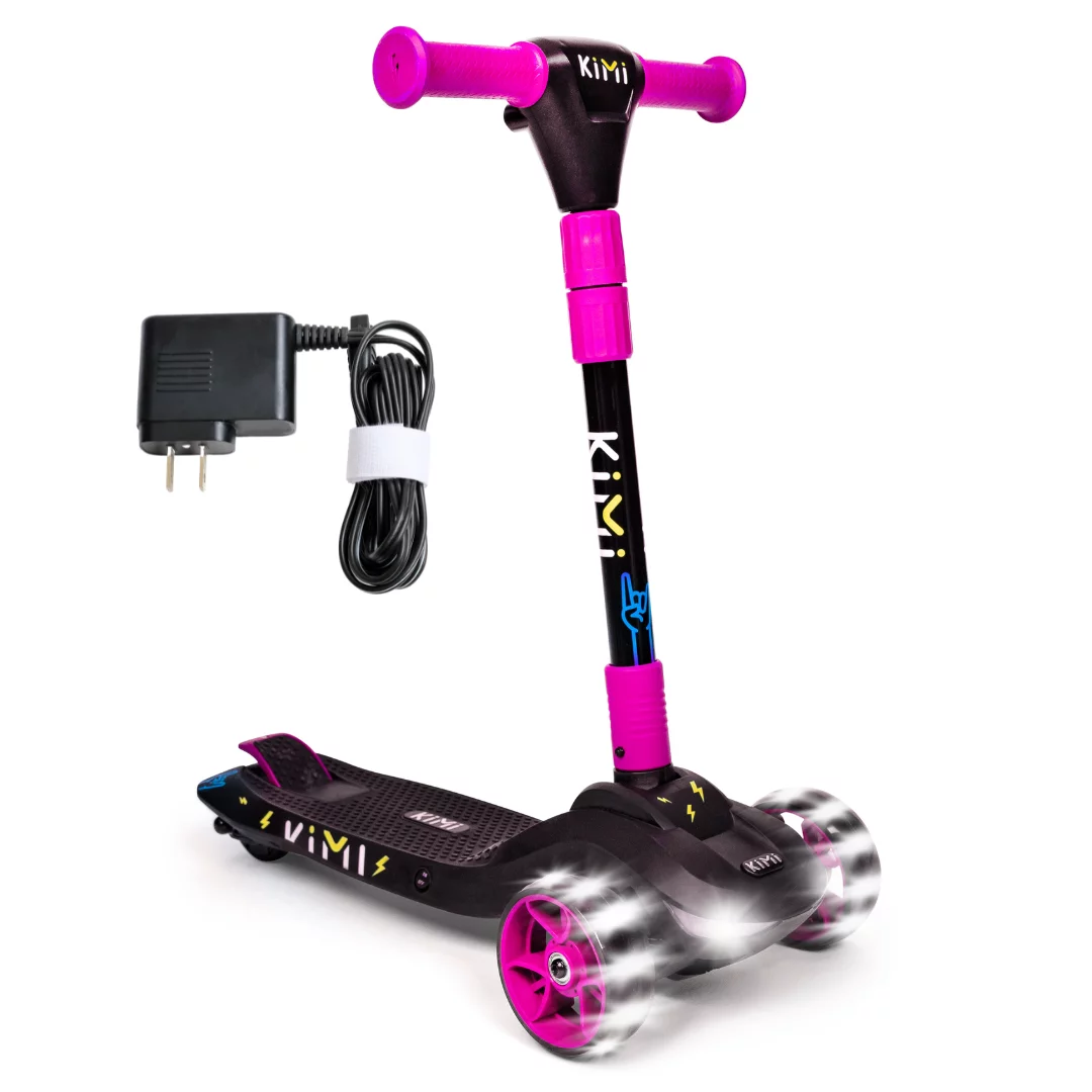 Kimi Kids 3-Wheel Electric Scooter, Ages 2-9, 5Mph, Lights, 10 Miles Range - Womvr