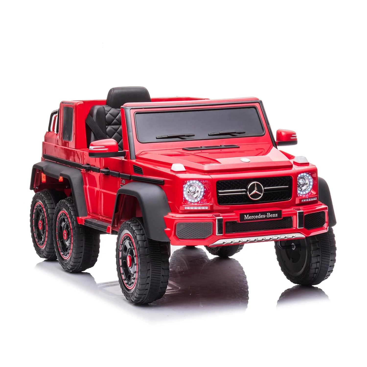 CIPACHO Licensed Mercedes-Benz Electric Car for Kids with 6 Wheel Shock Absorber, 24V Powered Ride On Cars with Remote and Leather Seat, Red - Womvr