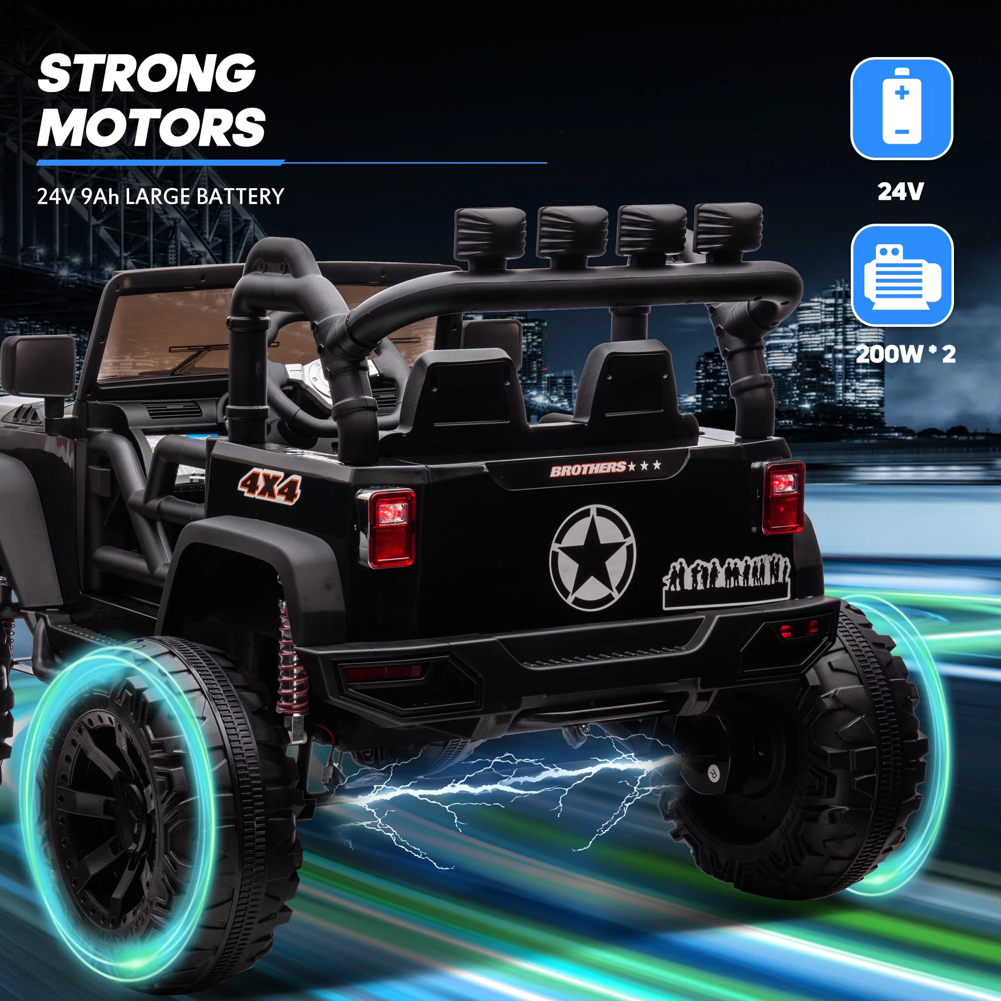 Outfunny 24V Kids Ride on Truck, 2-Seater Powered Ride on Toy Car with Remote - Womvr