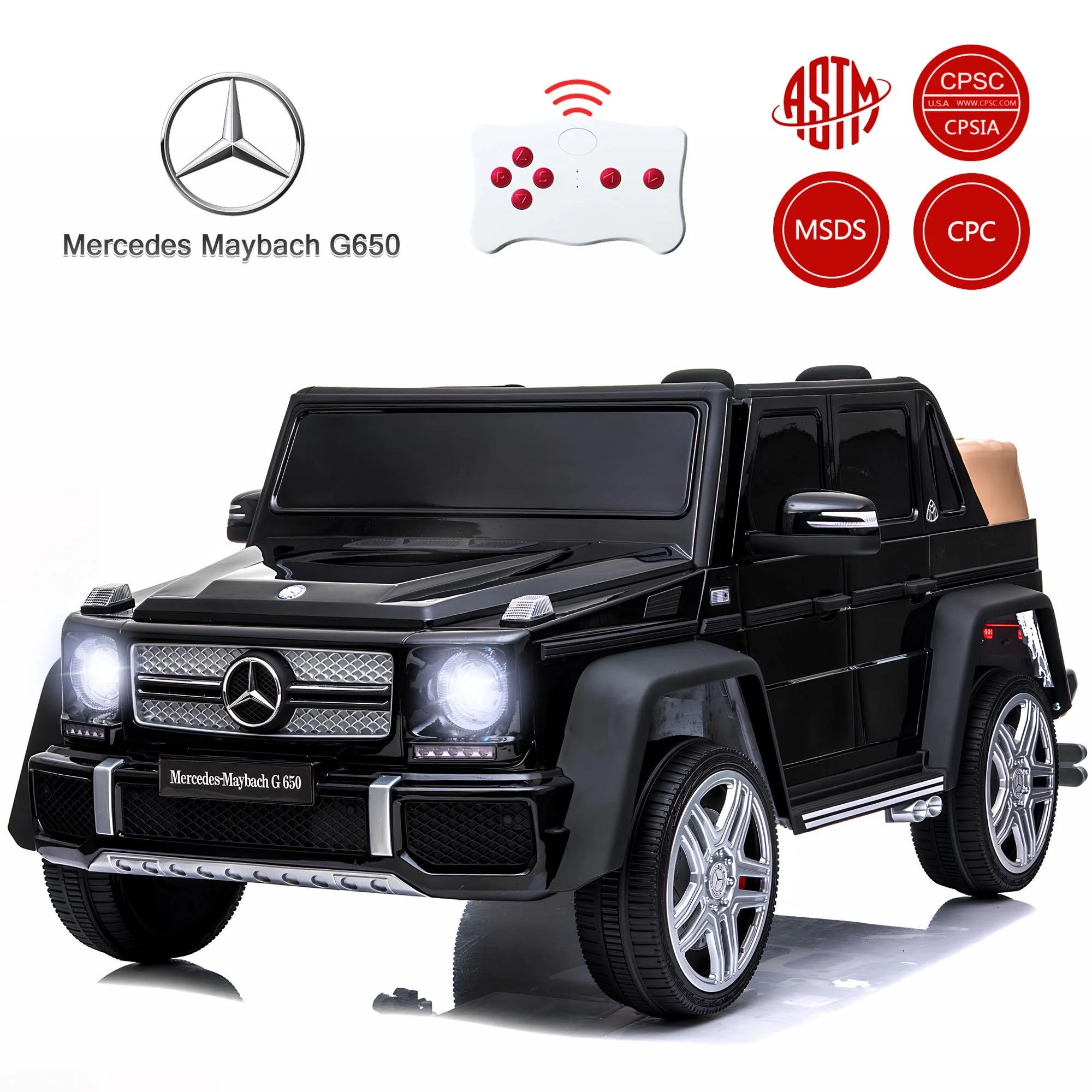 24V Ride on Car with Remote Control for Kids Mercedes Benz Ride on Car Toy for Boys and Girls 3-6 Years Old, Electric Vehicle, Bluetooth, LED Light, White - Womvr