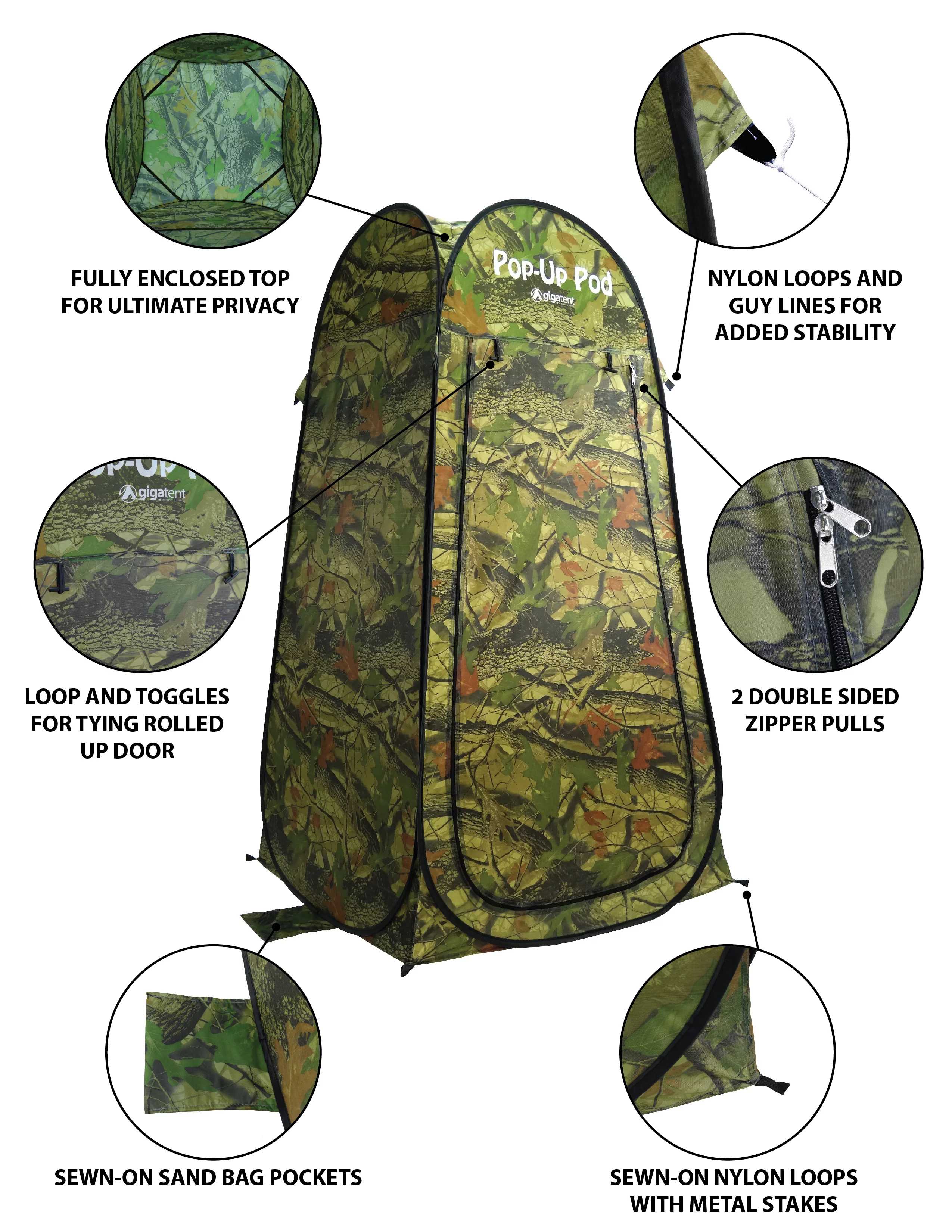 GigaTent 1-Person Pop-up Privacy Tent for Camping Changing Room, 36