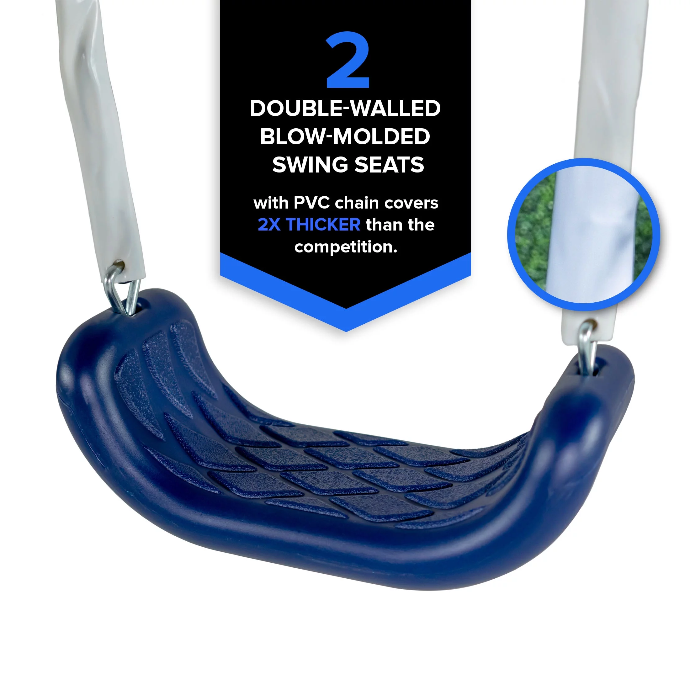 Sportspower Power Play Time Metal Swing Set with 2 Swings and Lifetime Warranty on Blow Molded Slide - Womvr