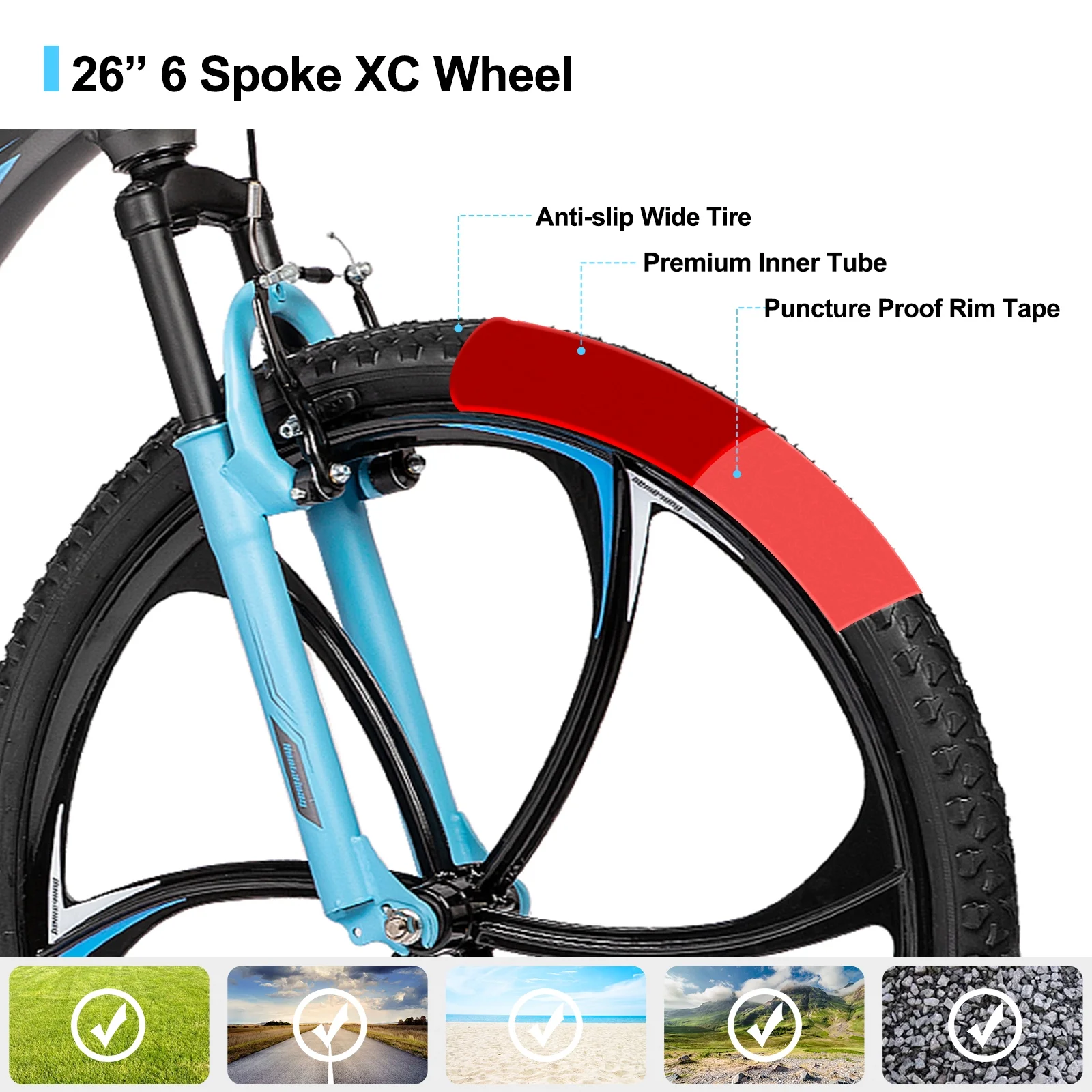 Hiland Humtway 26 inch Mountain Bike for Mens and Womens. - Womvr