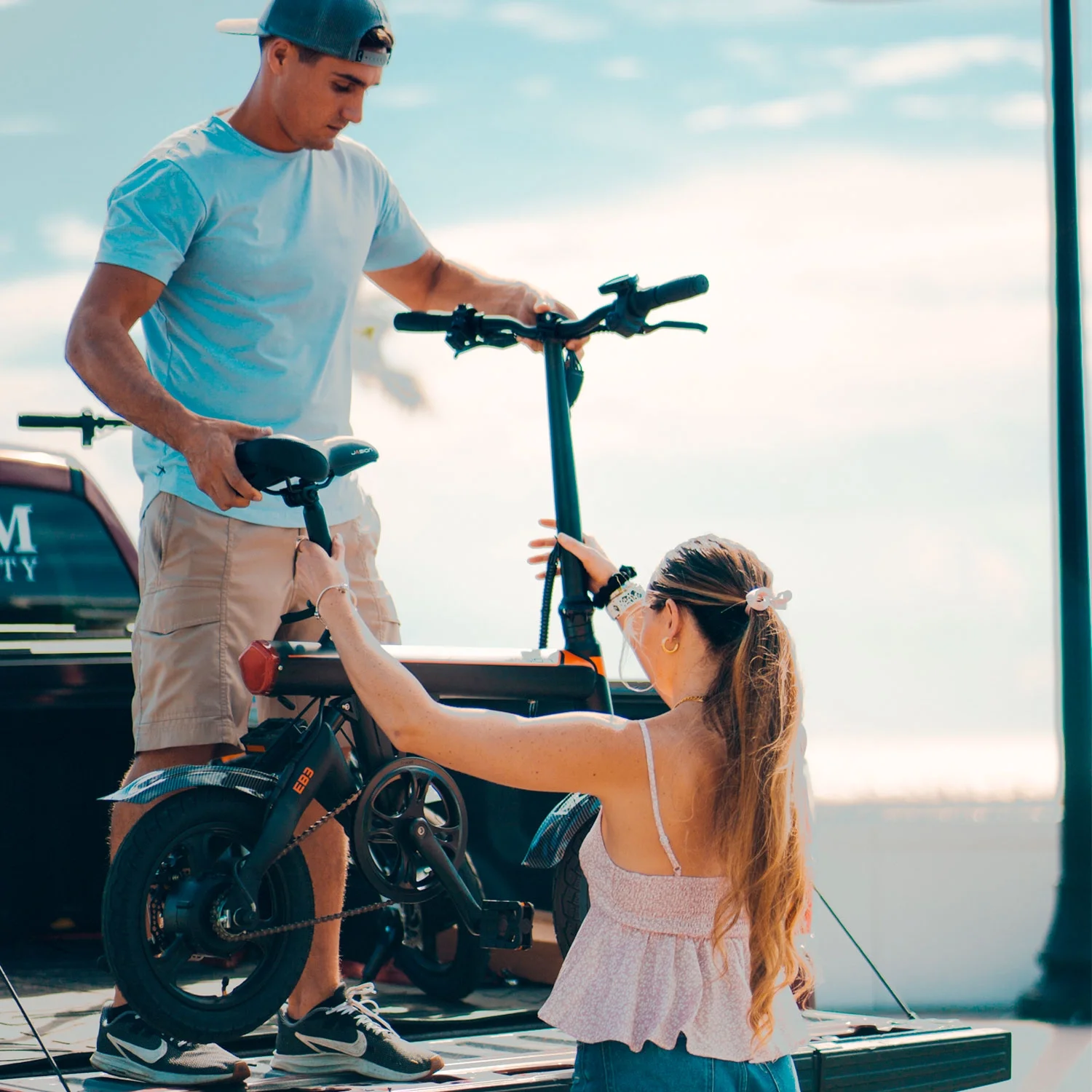 Jasion EB3 Electric Bike for Adults, 350W Folding Electric Bicycle with 270Wh Battery, 14