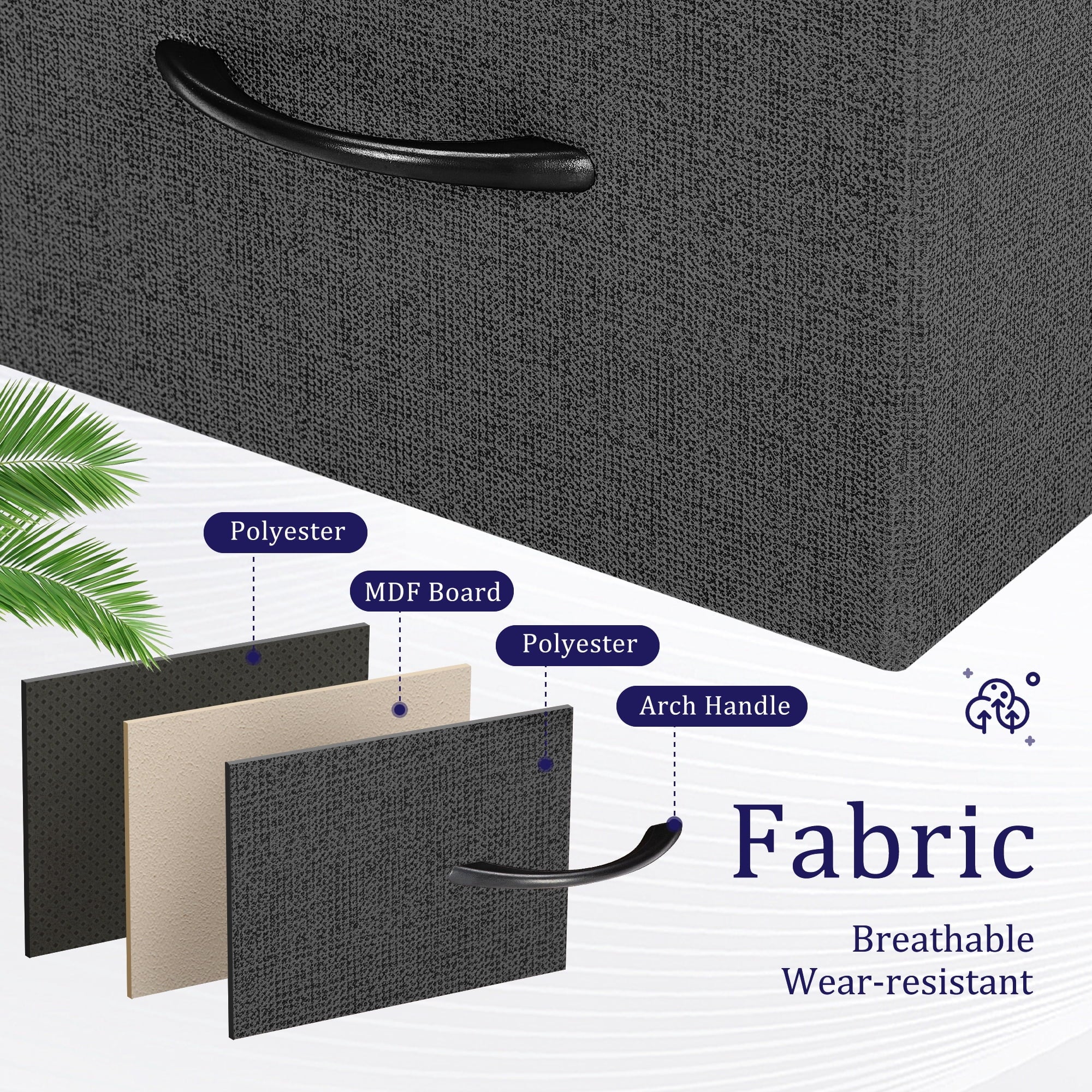 EDX 5 Drawer Dresser, Wide Chest Of Drawers Nightstand Storage Tower Storage Dresser Fabric Dresser With Wood Top for Living Room, Bedroom, Hallway, Nursery, Rustic Brown - Womvr