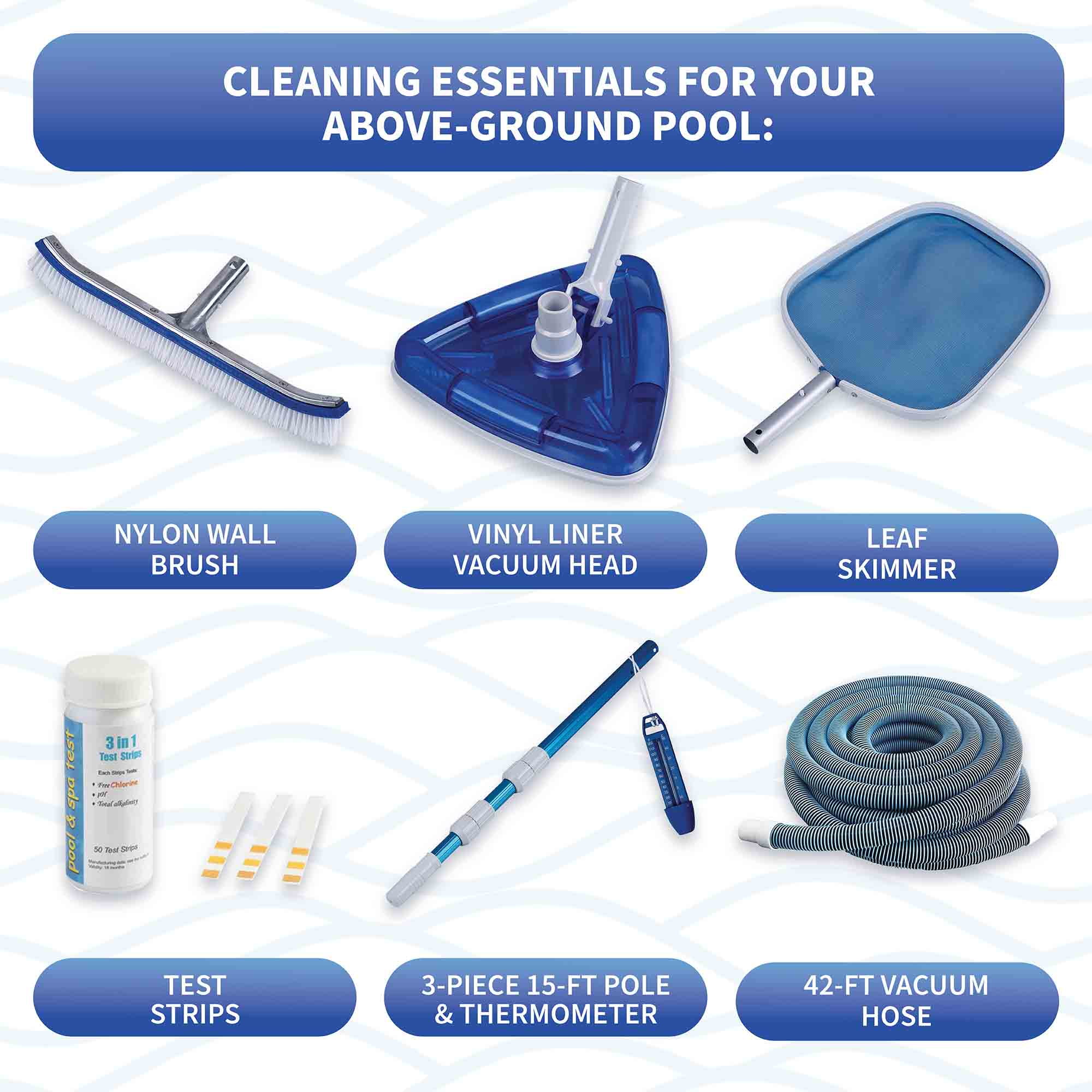 Belize 18-ft x 33-ft Oval 52-in Deep 6-in Top Rail Metal Wall Swimming Pool Package - Womvr