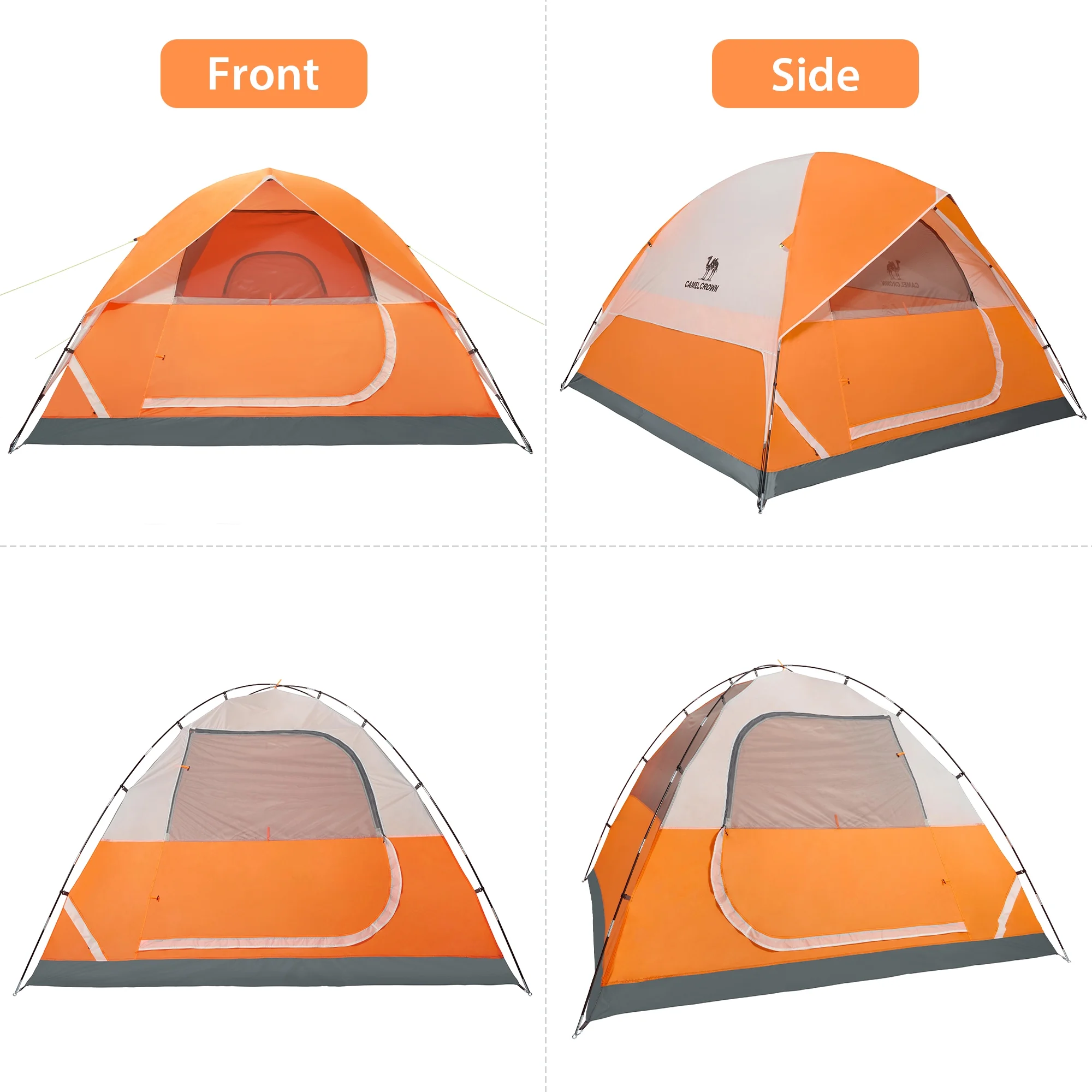 Camel Crown Camping Tent Waterproof 5-6 Person Tent for Camping Outdoor Backpacking Tents Lightweight Dome Tent Windproof Emergency Tent Easy Up Tents with Carry Bag - Womvr