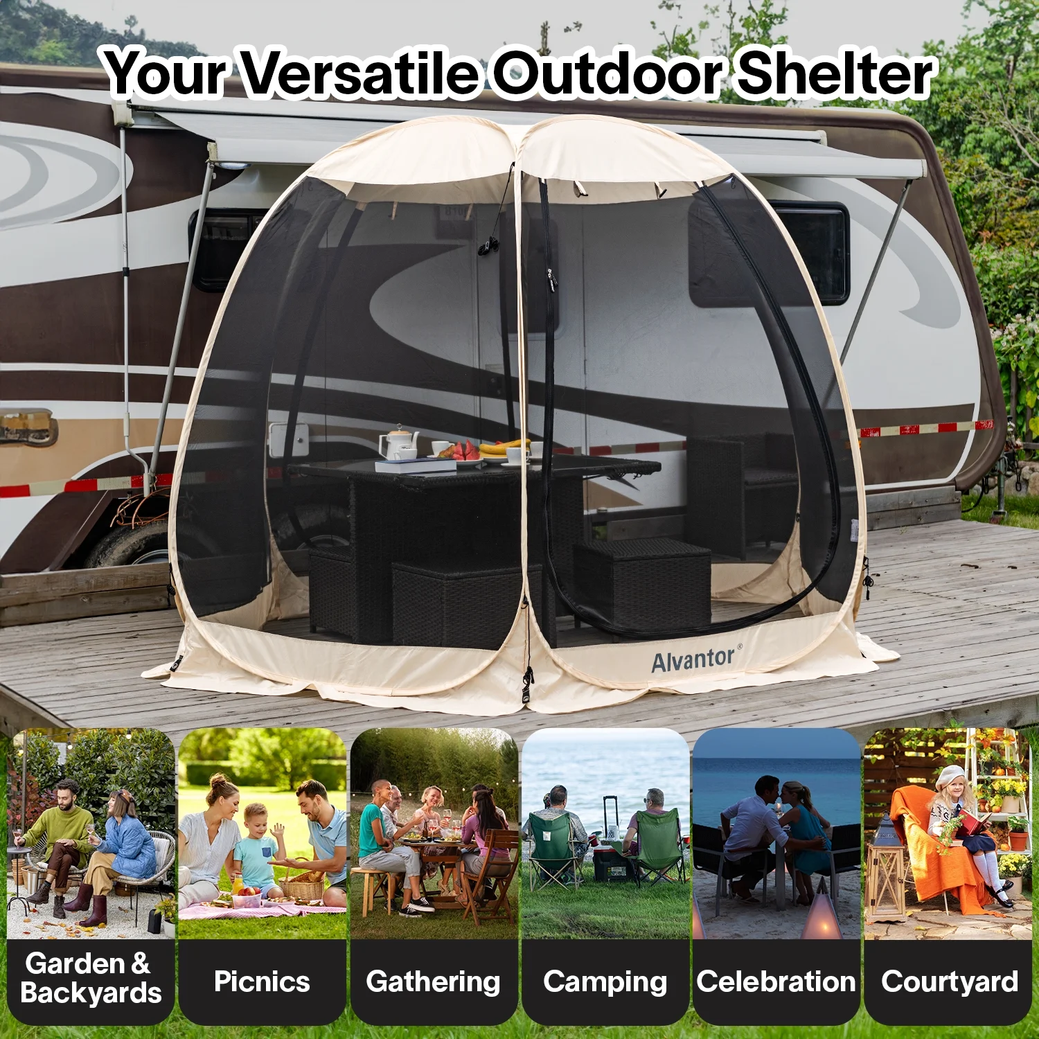 Alvantor Screen House Room Camping 10'x10' Instant Canopy - Womvr