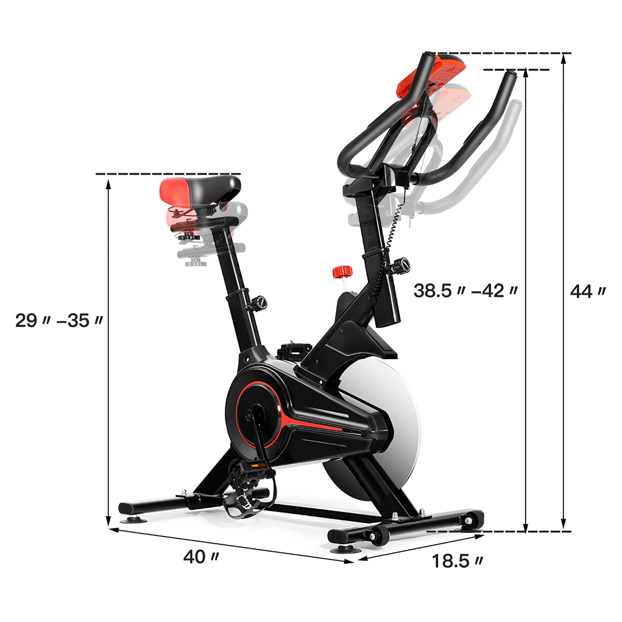 Indoor Exercise Bike Fitness Cardio W/4-way Adjustable Seat - Womvr