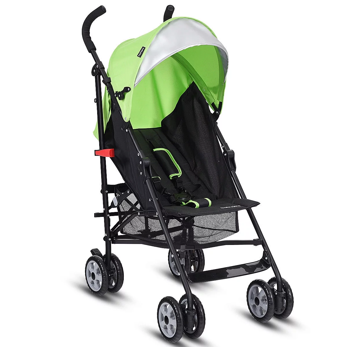 Costway Folding Lightweight Baby Toddler Umbrella Travel Stroller with Storage Basket Black - Womvr