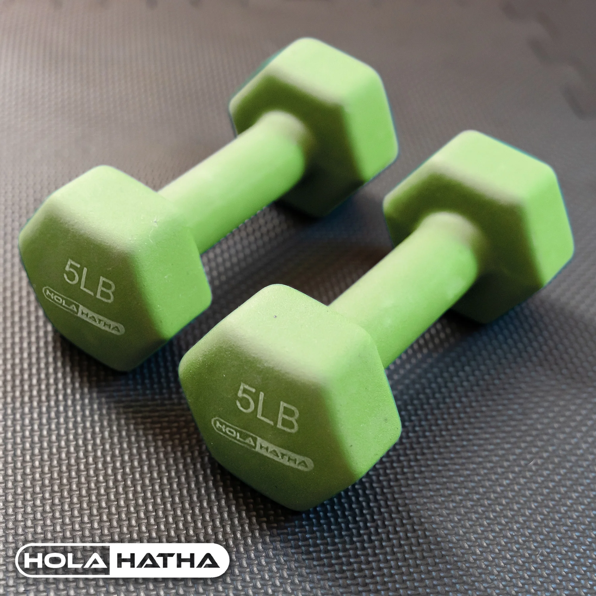 HolaHatha 3, 5, 8, 10, 12 & 15 Pound Neoprene Dumbbell Weight Set with Rack - Womvr