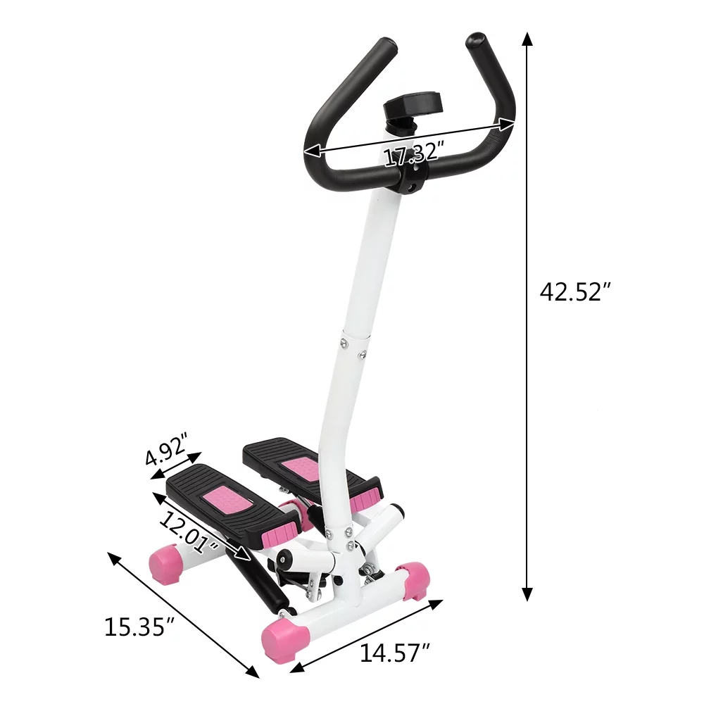 UBesGoo Mini Aerobic Stepper, Stair Climber Twist Fitness Machine with handle, Pink - Womvr