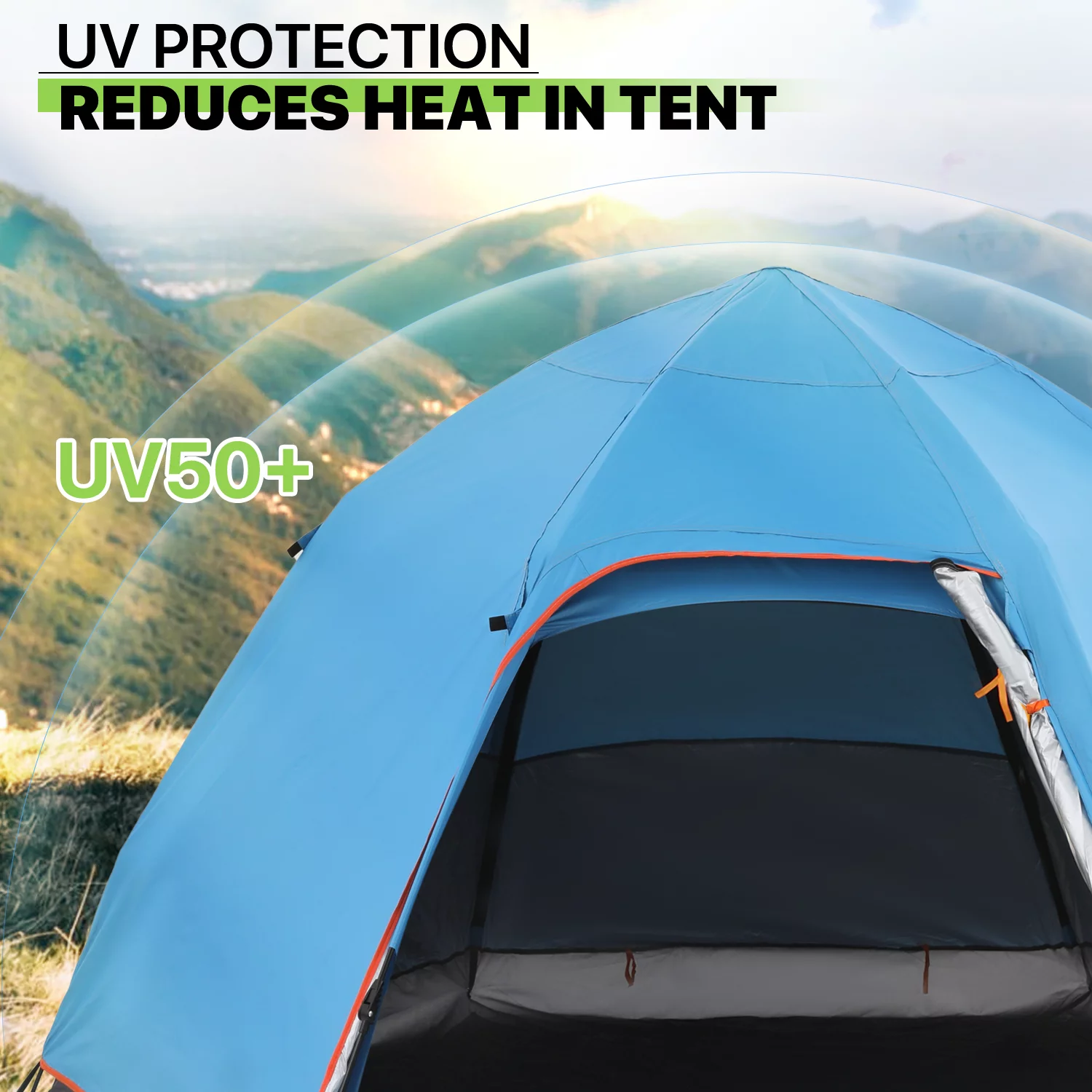 Magshion Large Camping Tents 4 Person Family Backpacking Tent Double Layer Outdoor Instant Set Up Tent with Carry Bag, Green - Womvr