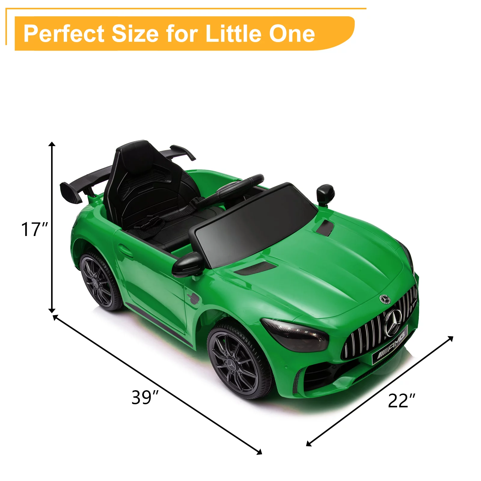 12V Ride on Car for Girls and Boys Licensed Mercedes Benz Electric Vehicle, MP3, Bluetooth, Ride On Toy for 3-5 Years Old, Red - Womvr