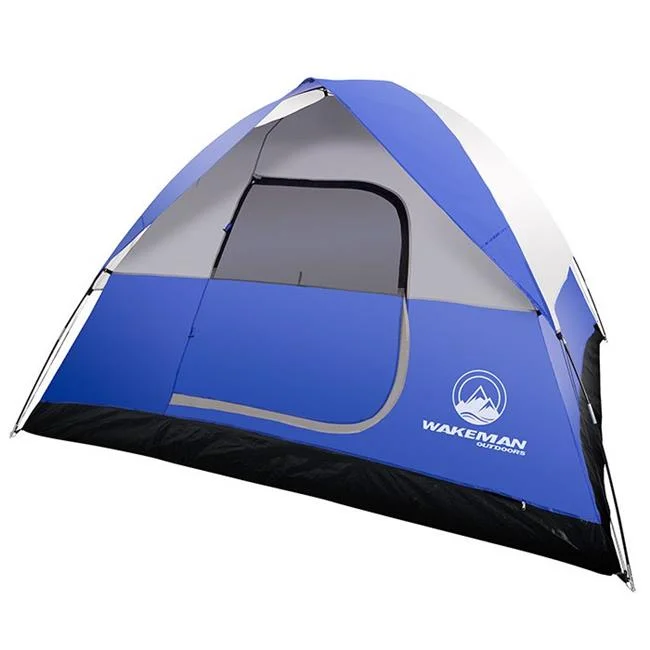 6-Person Tent, Water Resistant Dome Tent for Camping with Removable Rain Fly & Carry Bag - Blue - Womvr