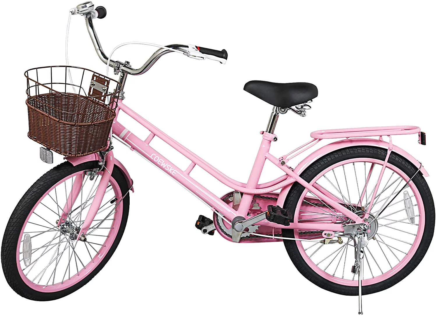 Coewske Kids Bike 20 inch Boys Girls Bicycle with Hand Brake and Kickstand, Pink - Womvr