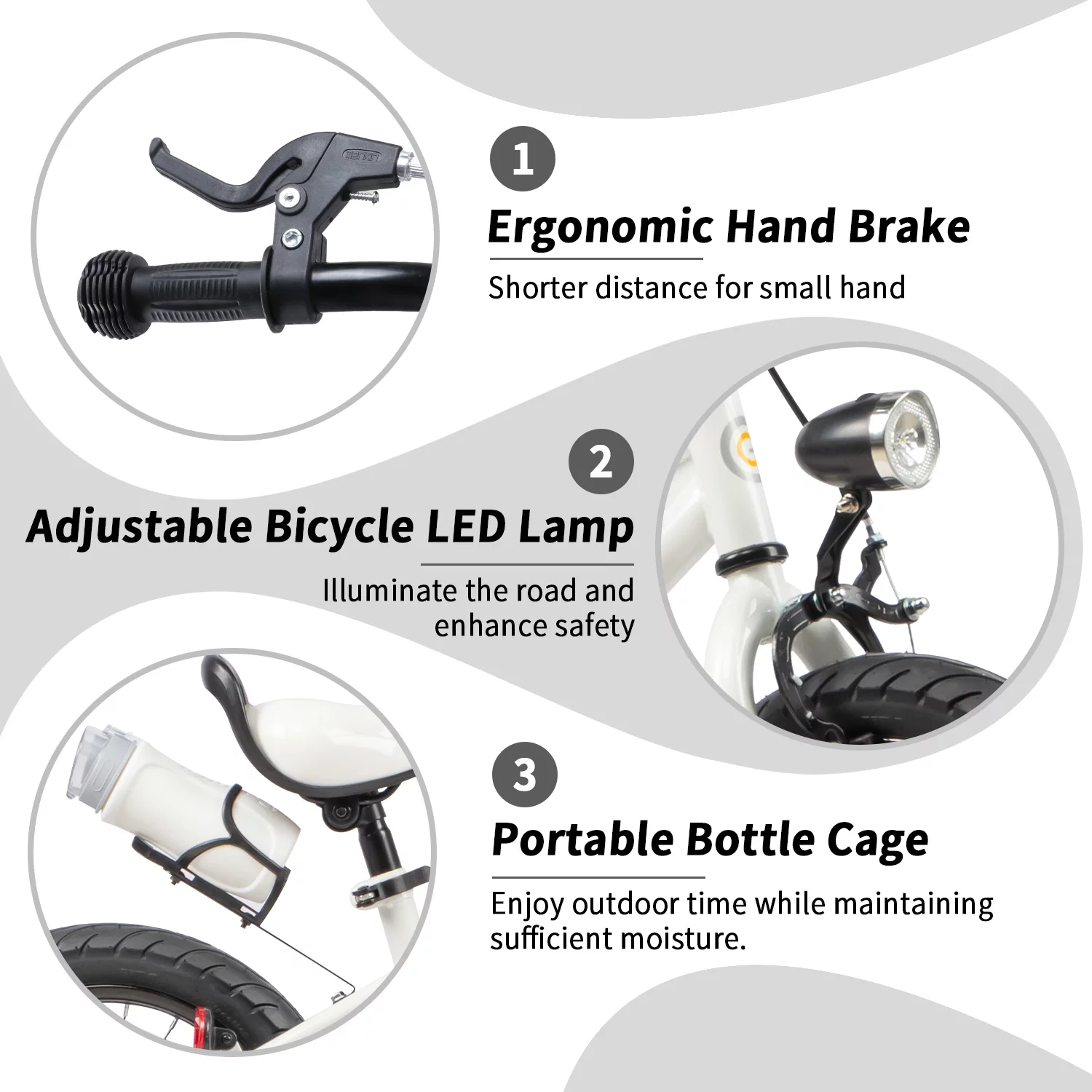 Glerc 12 inch Toddler and Kids Bike for 2-4 Years Old Boys & Girls, White - Womvr