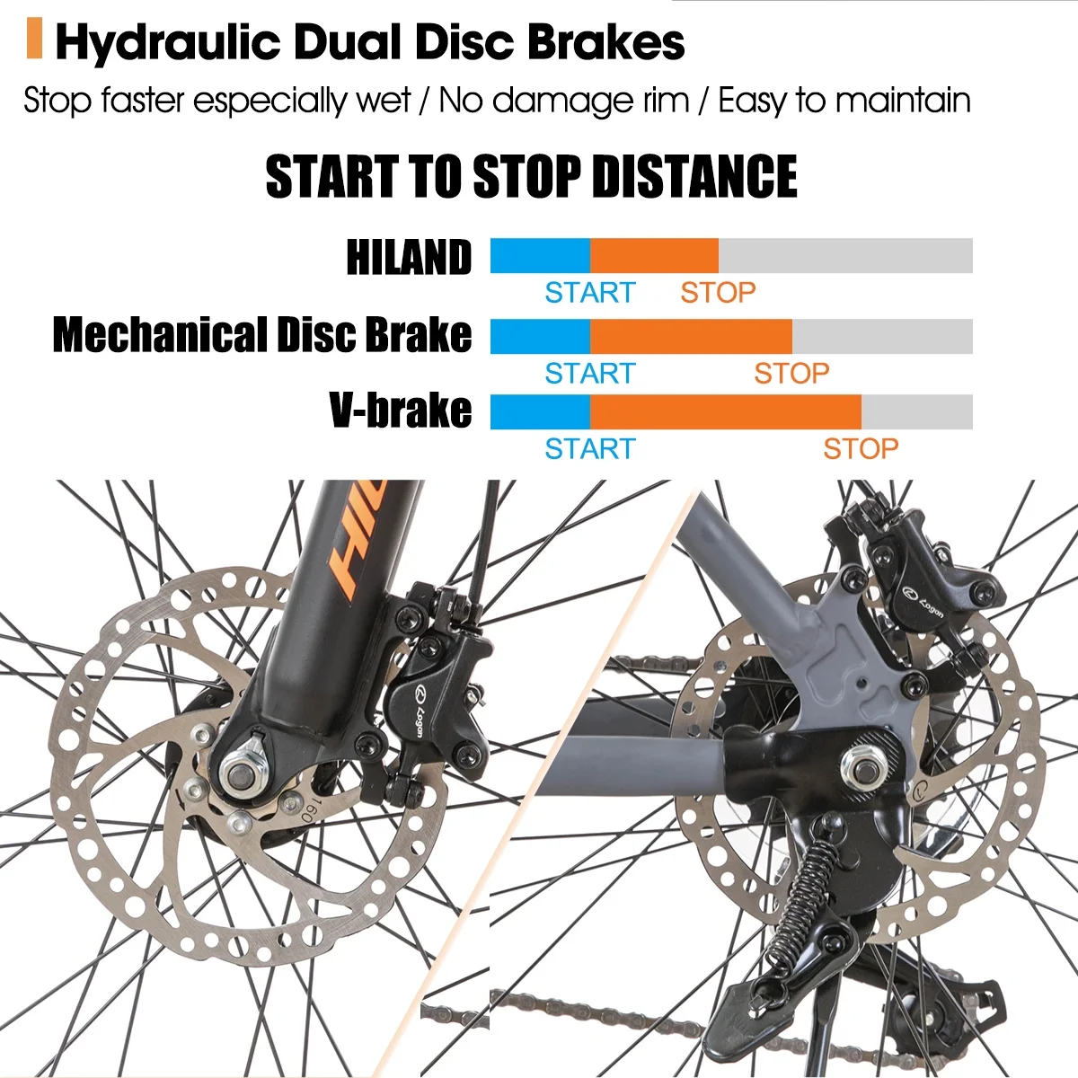 Hiland Aluminum Mountain Bike 21 Speeds MTB,Lock-Out Suspension Fork,27.5 inch Wheel,Mens Mountain Bike Bicycle, Black - Womvr