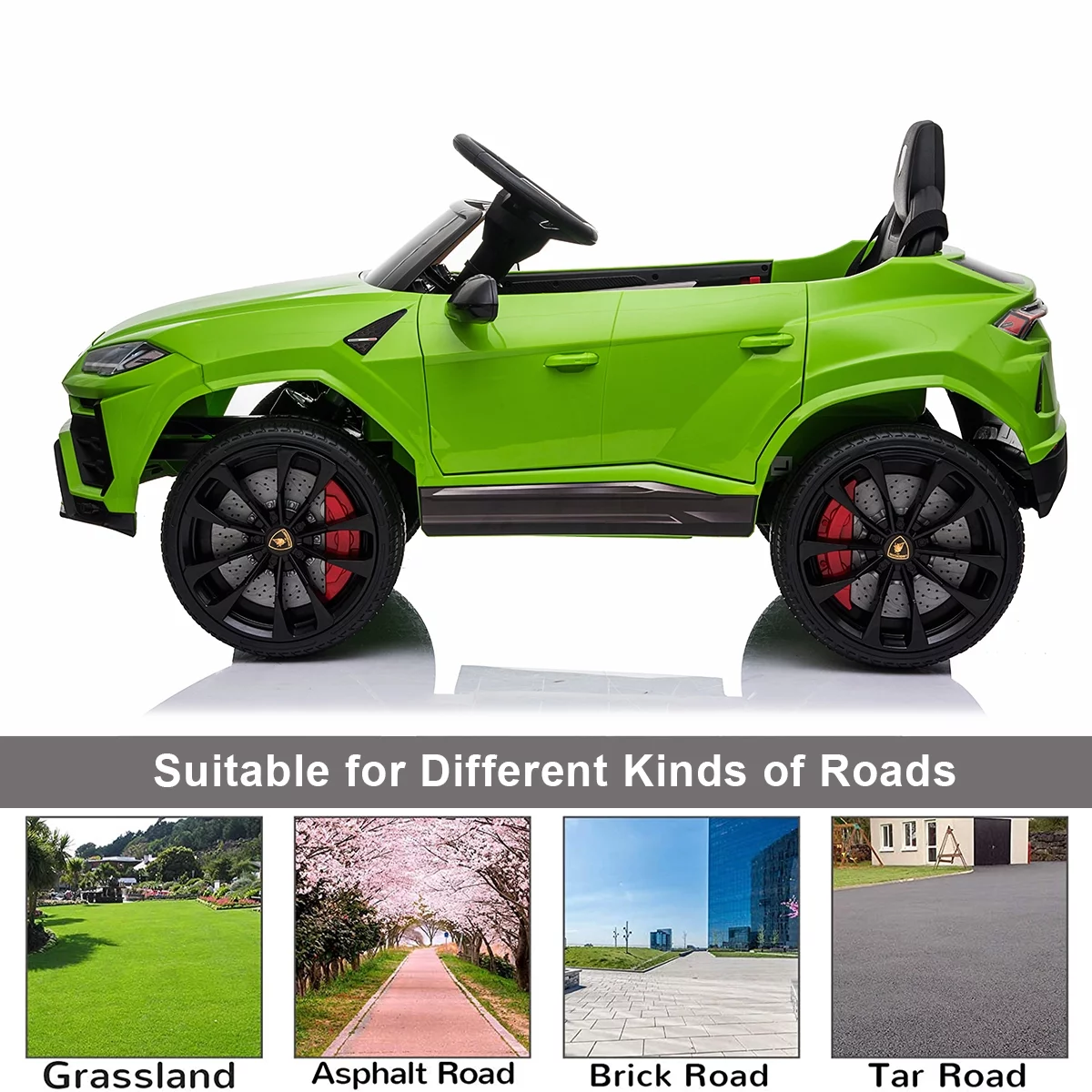 FUNTOK Lamborghini Urus 12V Electric Powered Ride on Car for Kids, with Remote Control, Foot Pedal, MP3 Player and LED Headlights - Womvr