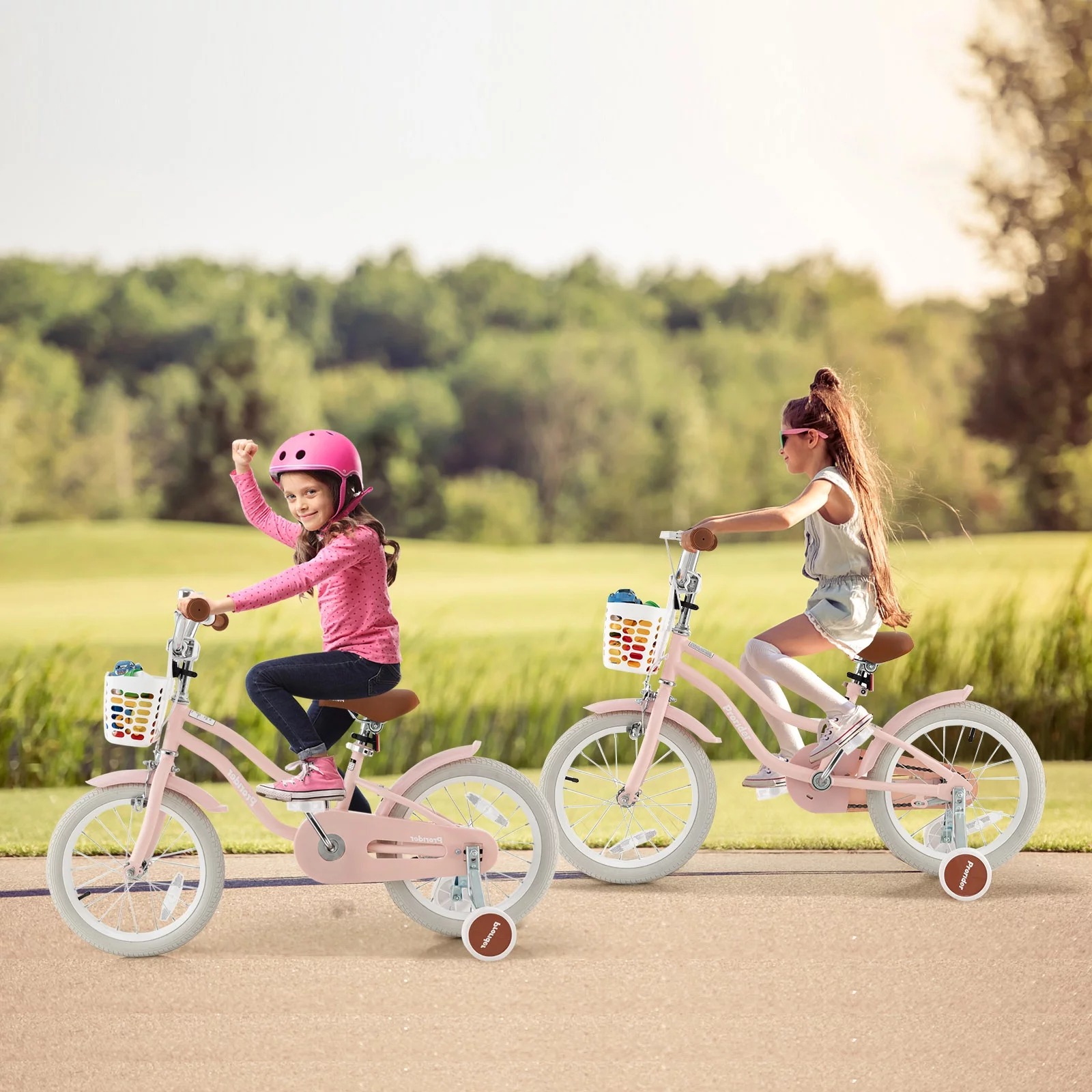 Costway 18'' Kids Bike Toddler Bicycle with Training Wheel Kickstand for 4-8 Years Old Pink - Womvr