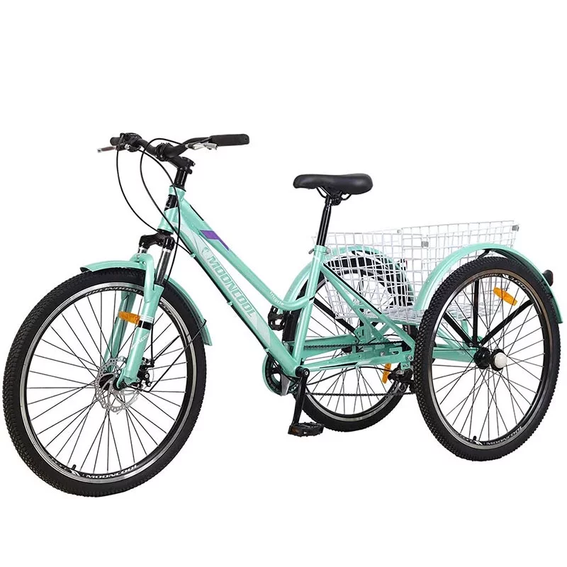 Docred Adult Tricycle, 7 Speed Three Wheel Mountain Bike, 24/26/27.5 inch Adults Trikes ,Load capacity 420 lbs - Womvr